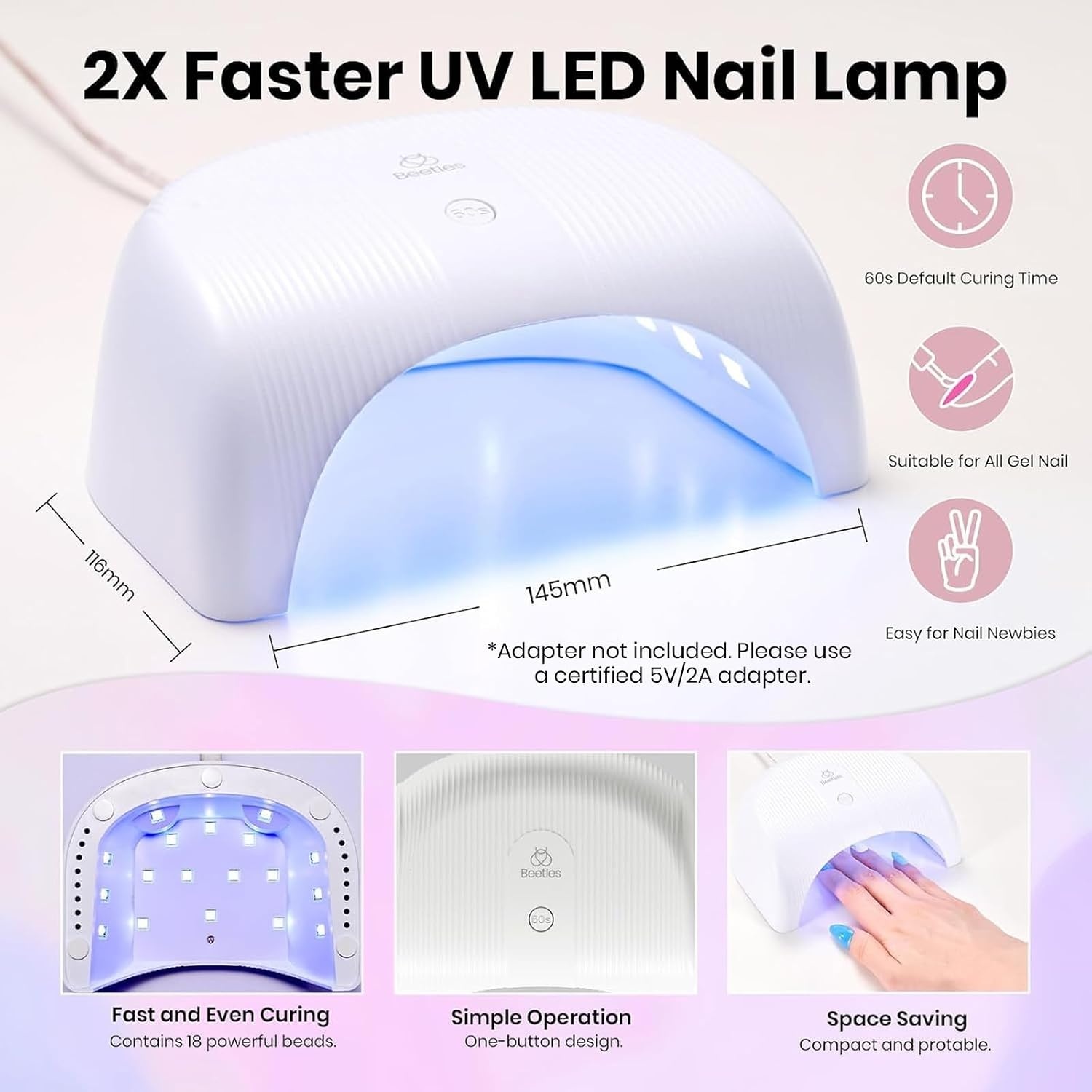 image:imageBeetles Gel Nail Polish Set 36 Colors Gel Polish Set Sparkle Red Pink Glitter Black Nail Kit Free Journey Collection with 3Pcs Base Top Coat Soak off Uv Gel Polish Manicure Kit1Color Enchantment Pro