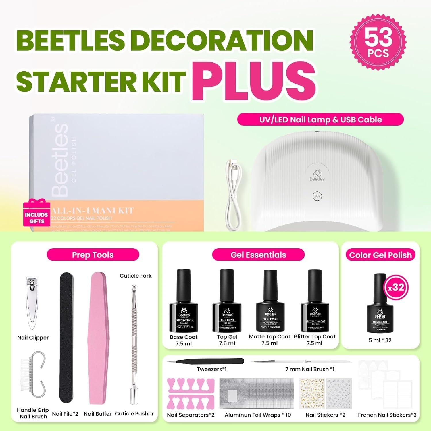 image:imageBeetles Gel Nail Polish Set 36 Colors Gel Polish Set Sparkle Red Pink Glitter Black Nail Kit Free Journey Collection with 3Pcs Base Top Coat Soak off Uv Gel Polish Manicure Kit0Emotional Manicure Nail Kit for Beginners