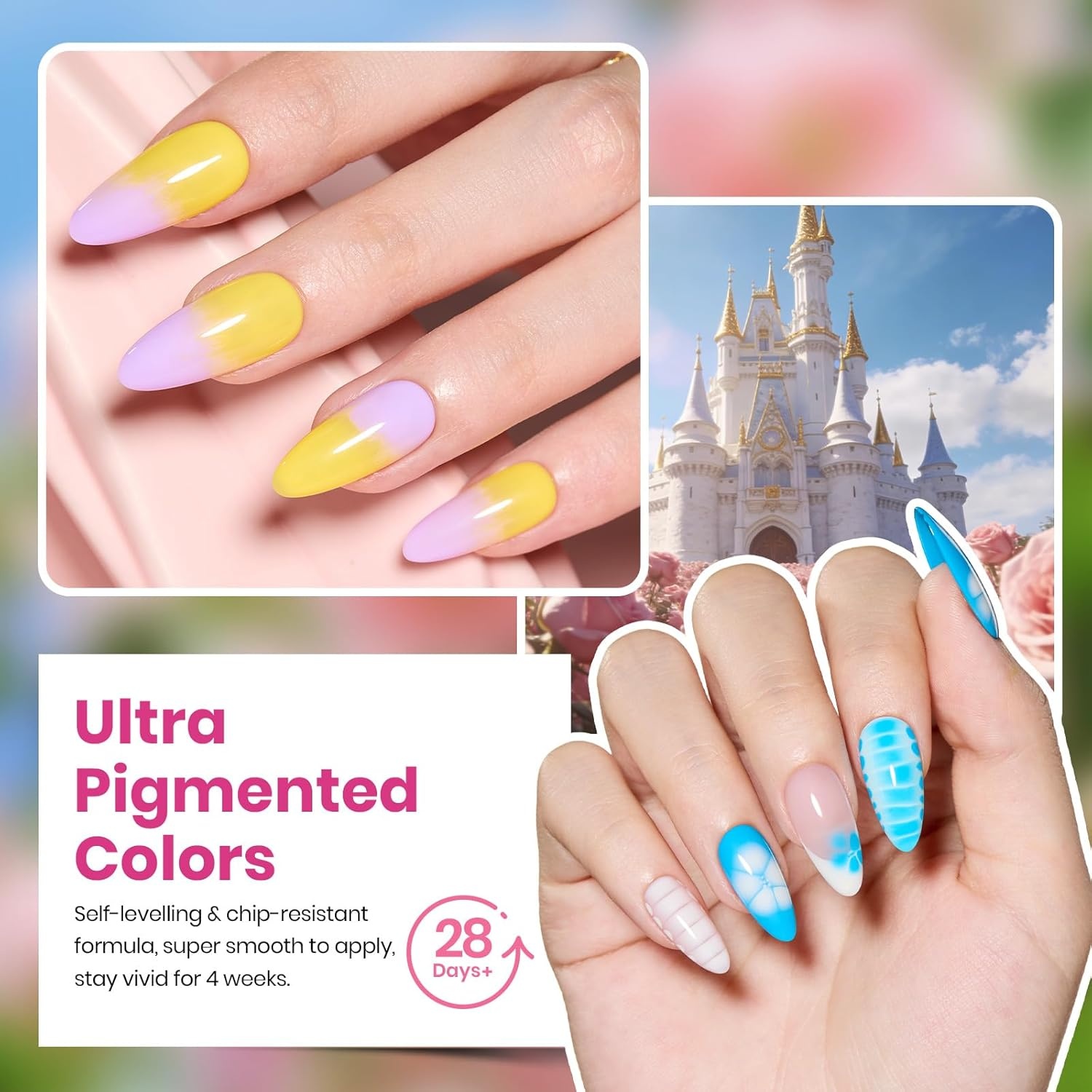 image:imageBeetles Gel Nail Polish Set 36 Colors Gel Polish Set Sparkle Red Pink Glitter Black Nail Kit Free Journey Collection with 3Pcs Base Top Coat Soak off Uv Gel Polish Manicure KitBlooming Dye