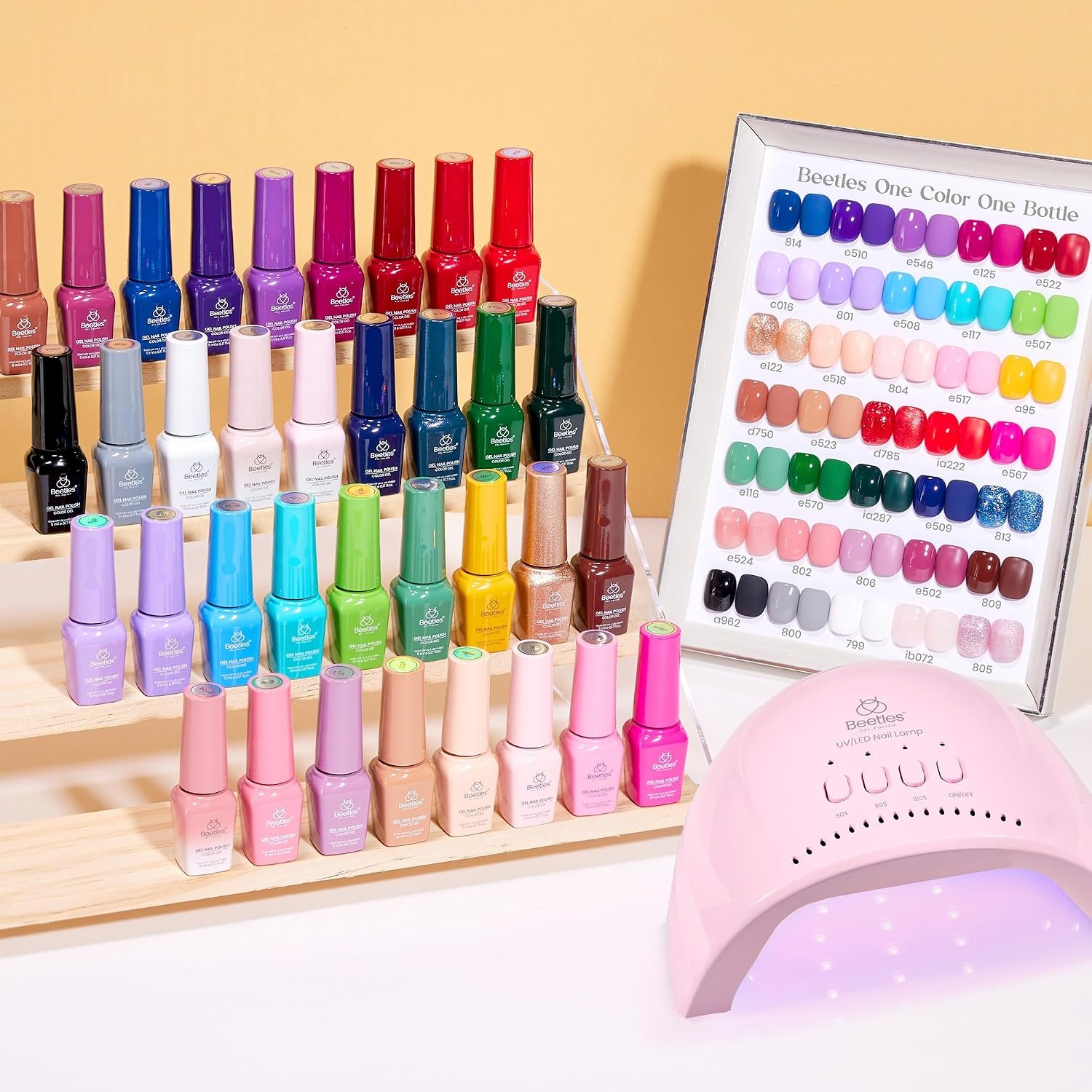 image:imageBeetles Gel Nail Polish Set 36 Colors Gel Polish Set Sparkle Red Pink Glitter Black Nail Kit Free Journey Collection with 3Pcs Base Top Coat Soak off Uv Gel Polish Manicure KitSeasonal Whispers