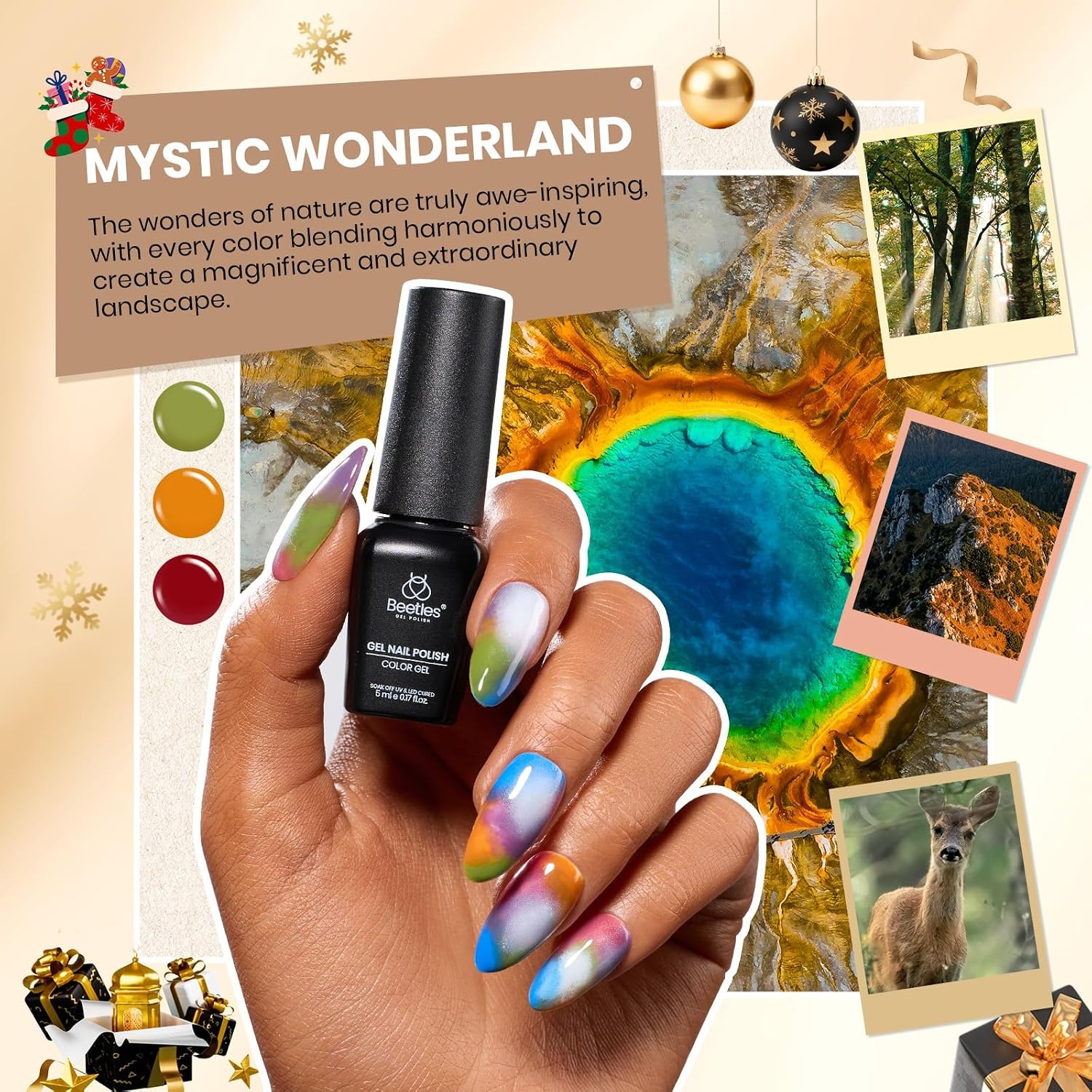image:imageBeetles Gel Nail Polish Set 36 Colors Gel Polish Set Sparkle Red Pink Glitter Black Nail Kit Free Journey Collection with 3Pcs Base Top Coat Soak off Uv Gel Polish Manicure KitMystic Wonderland