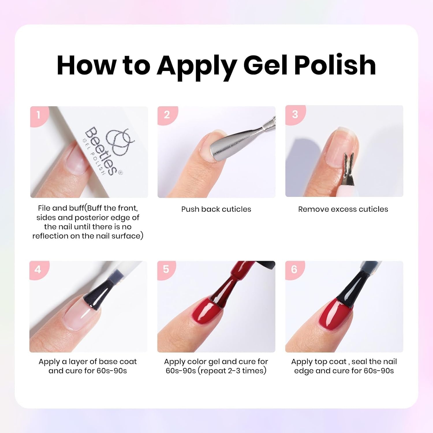 image:imageBeetles Gel Nail Polish Set 36 Colors Gel Polish Set Sparkle Red Pink Glitter Black Nail Kit Free Journey Collection with 3Pcs Base Top Coat Soak off Uv Gel Polish Manicure Kit1Color Enchantment Pro