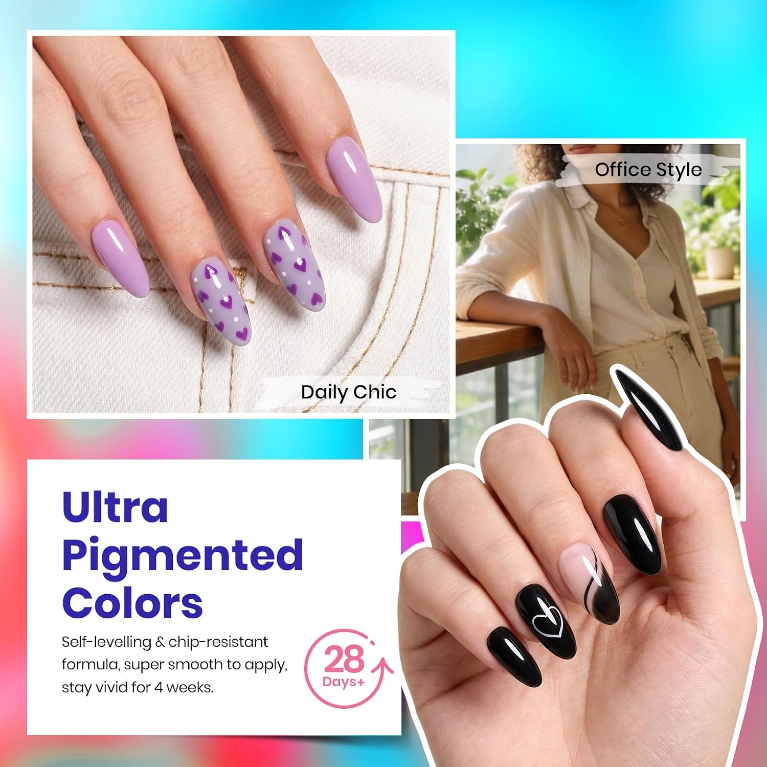 image:imageBeetles Gel Nail Polish Set 36 Colors Gel Polish Set Sparkle Red Pink Glitter Black Nail Kit Free Journey Collection with 3Pcs Base Top Coat Soak off Uv Gel Polish Manicure Kit020 Colors