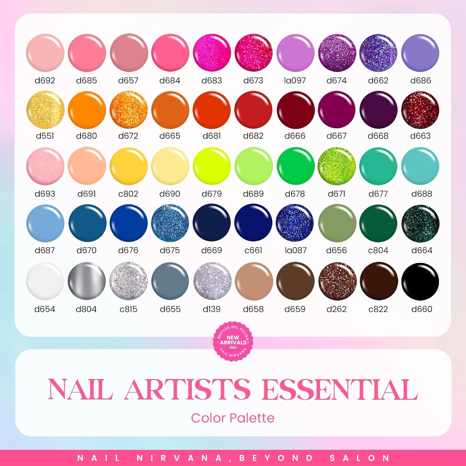 image:imageBeetles Gel Nail Polish Set 36 Colors Gel Polish Set Sparkle Red Pink Glitter Black Nail Kit Free Journey Collection with 3Pcs Base Top Coat Soak off Uv Gel Polish Manicure Kit50 Colors Set
