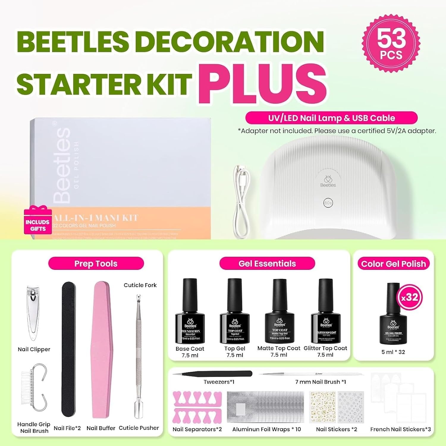 image:imageBeetles Gel Nail Polish Set 36 Colors Gel Polish Set Sparkle Red Pink Glitter Black Nail Kit Free Journey Collection with 3Pcs Base Top Coat Soak off Uv Gel Polish Manicure Kit0 32 Colors Emotional Spectrum PRO
