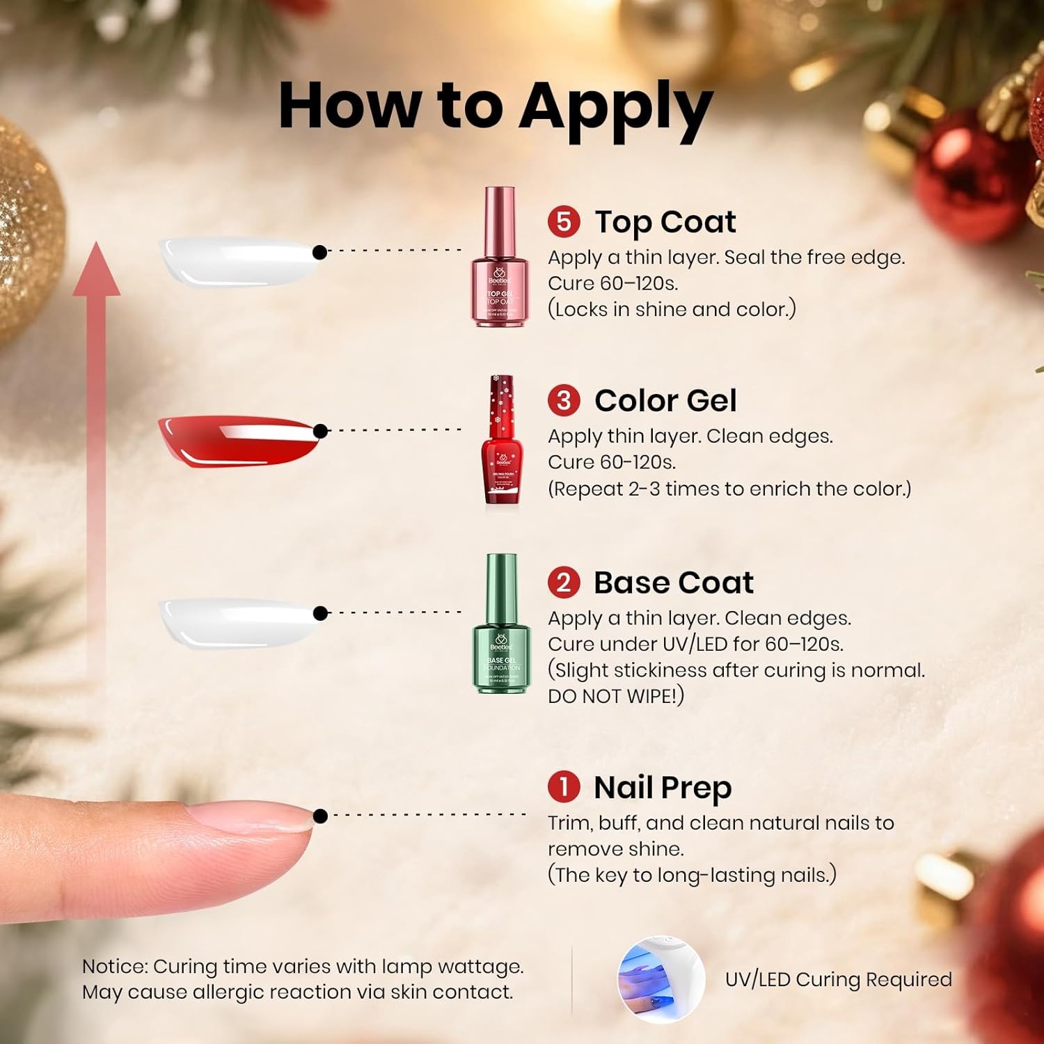 image:imageBeetles Gel Nail Polish Set 36 Colors Gel Polish Set Sparkle Red Pink Glitter Black Nail Kit Free Journey Collection with 3Pcs Base Top Coat Soak off Uv Gel Polish Manicure Kit0 Crystal Christmas