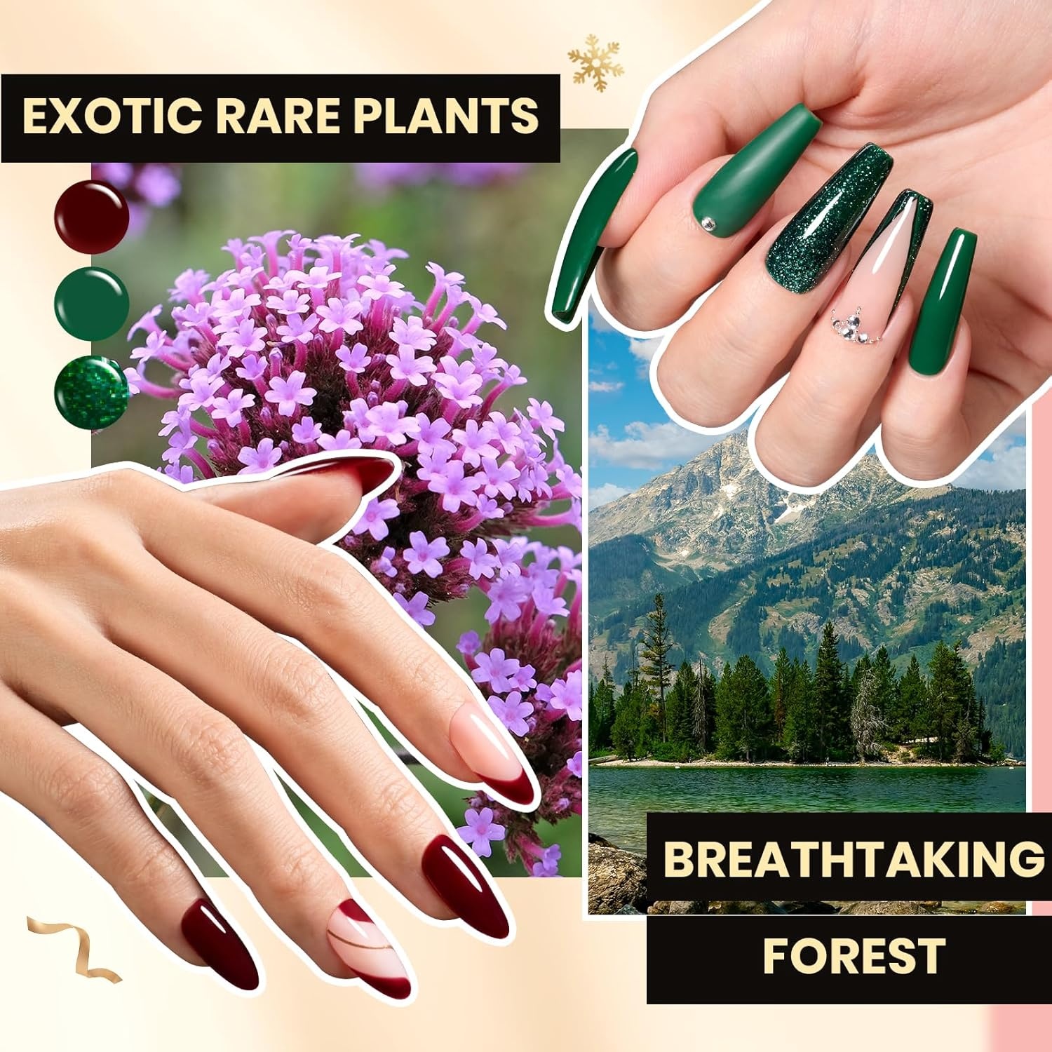 image:imageBeetles Gel Nail Polish Set 36 Colors Gel Polish Set Sparkle Red Pink Glitter Black Nail Kit Free Journey Collection with 3Pcs Base Top Coat Soak off Uv Gel Polish Manicure KitMystic Wonderland