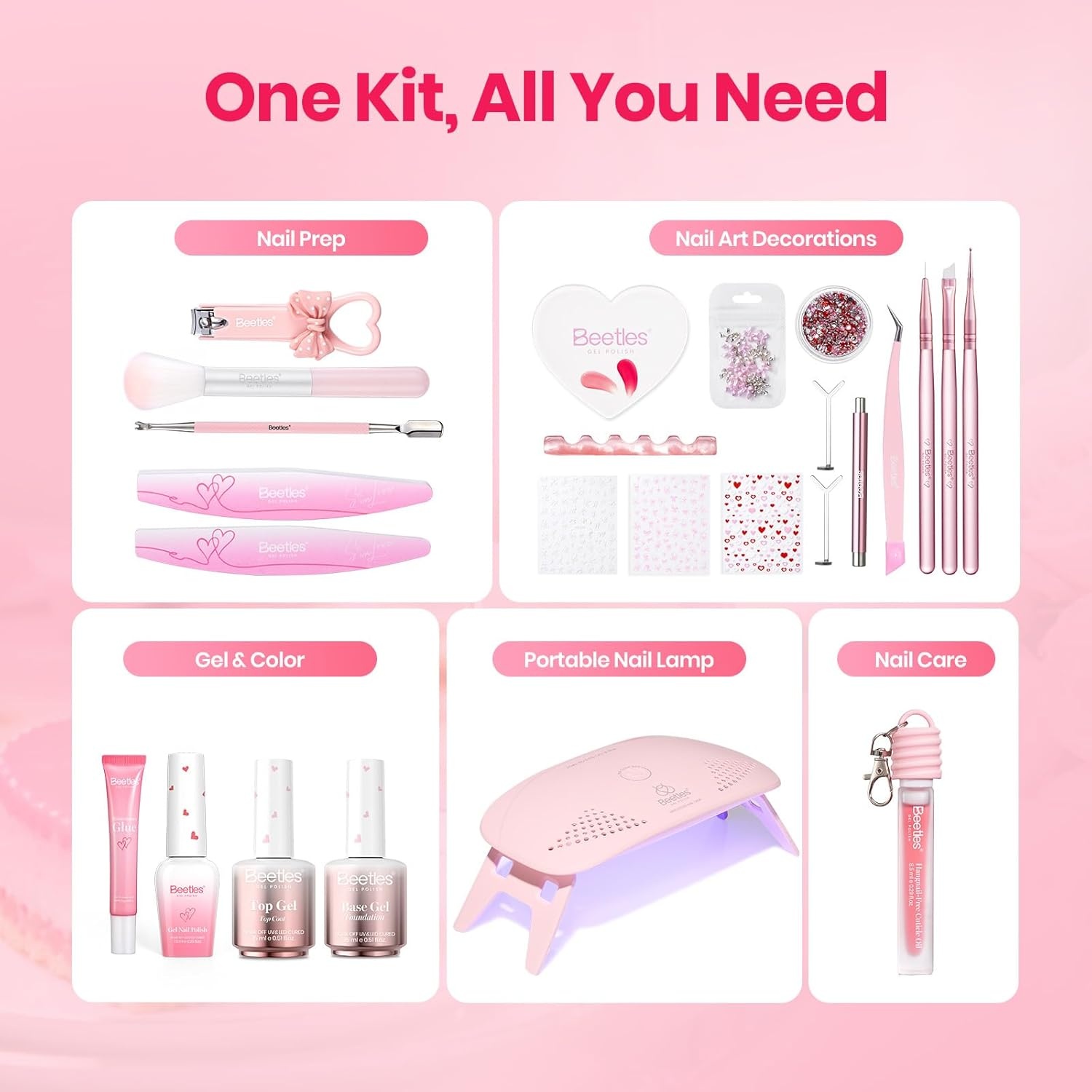 image:imageBeetles Gel Nail Polish Set 36 Colors Gel Polish Set Sparkle Red Pink Glitter Black Nail Kit Free Journey Collection with 3Pcs Base Top Coat Soak off Uv Gel Polish Manicure KitSweet Date