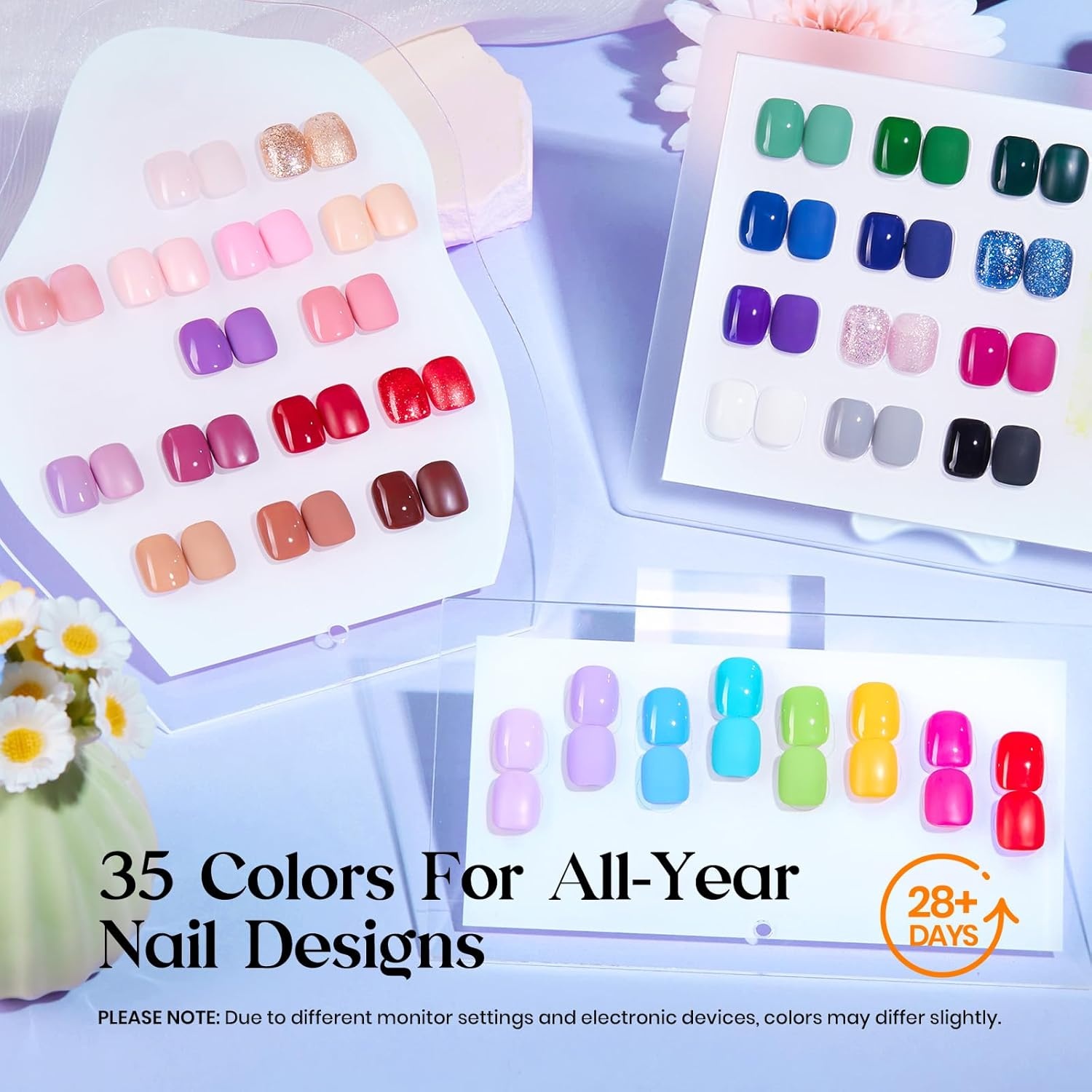 image:imageBeetles Gel Nail Polish Set 36 Colors Gel Polish Set Sparkle Red Pink Glitter Black Nail Kit Free Journey Collection with 3Pcs Base Top Coat Soak off Uv Gel Polish Manicure KitSeasonal Whispers