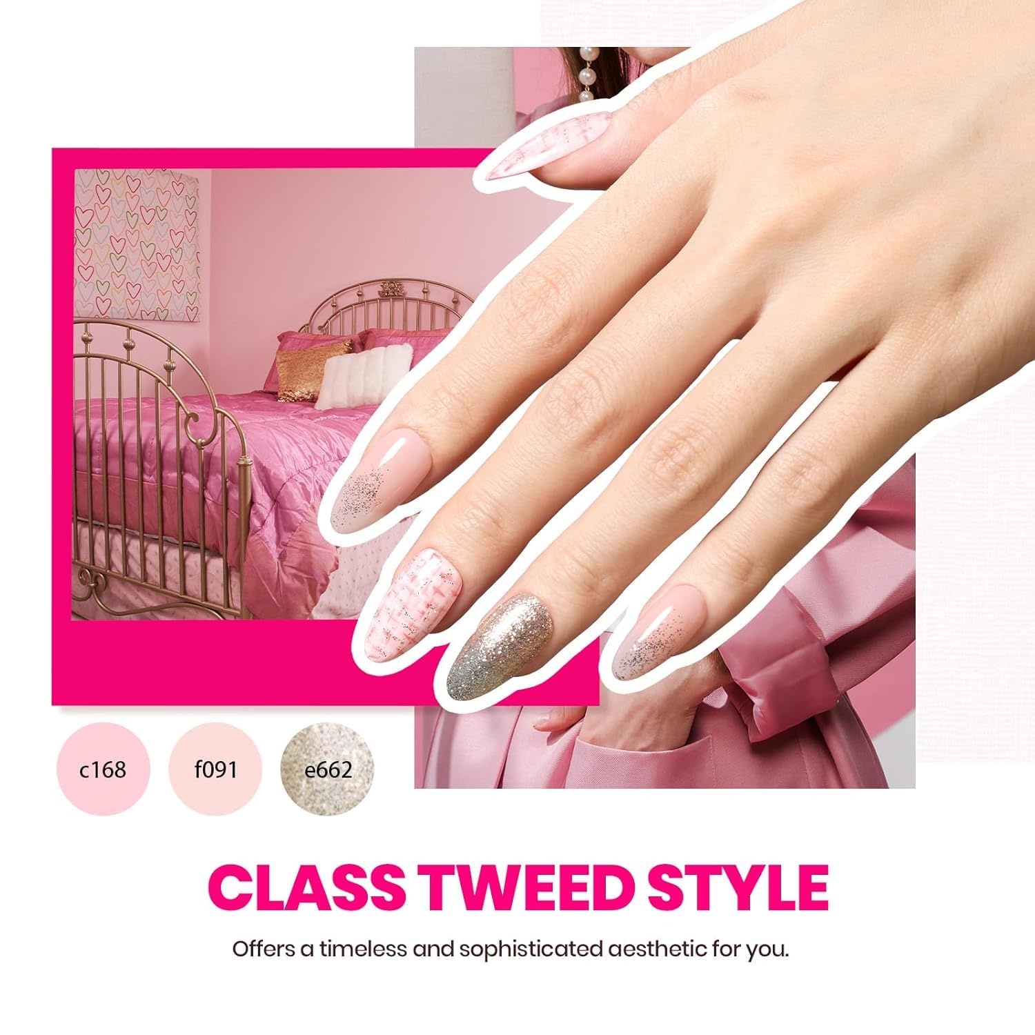 image:imageBeetles Gel Nail Polish Set 36 Colors Gel Polish Set Sparkle Red Pink Glitter Black Nail Kit Free Journey Collection with 3Pcs Base Top Coat Soak off Uv Gel Polish Manicure Kit45 Colors Exquisite Femininity