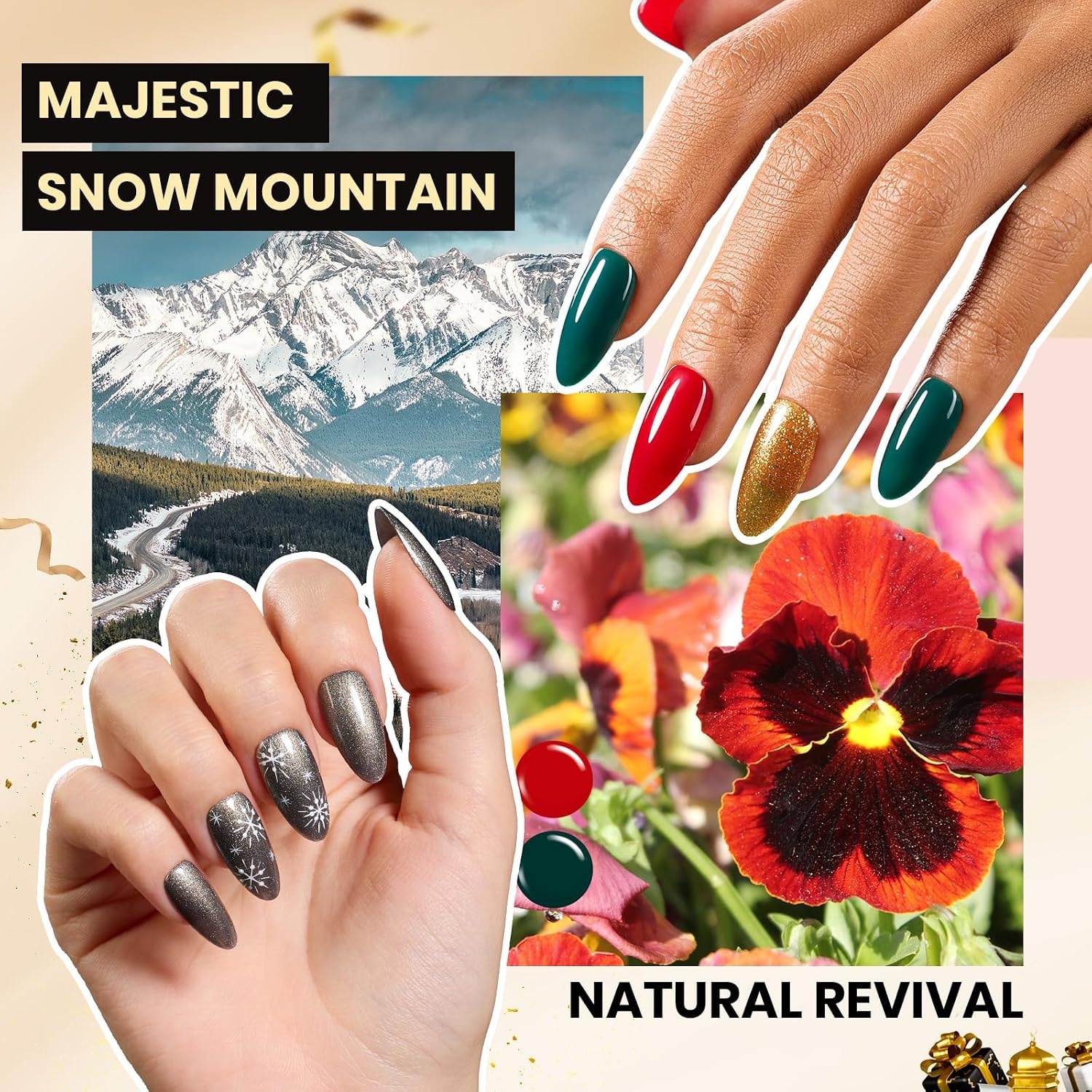 image:imageBeetles Gel Nail Polish Set 36 Colors Gel Polish Set Sparkle Red Pink Glitter Black Nail Kit Free Journey Collection with 3Pcs Base Top Coat Soak off Uv Gel Polish Manicure KitMystic Wonderland