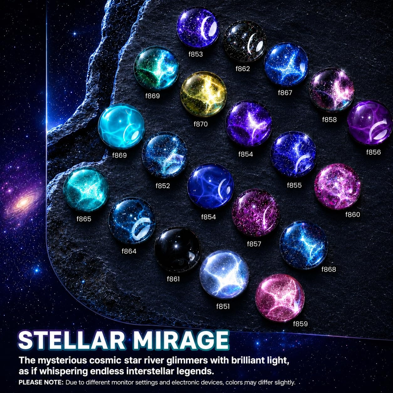 image:imageBeetles Gel Polish Set 39Pcs Red Burgundy Blue Green Nude Pink Purple Gel Nail Polish with Base Top Coat for Manicure Lovers DIY at Home UV LED Needed Gift for Women Enchanted JewelryStellar Mirage