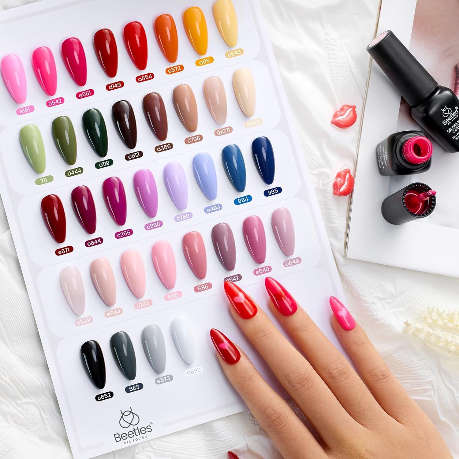 image:imageBeetles Gel Polish Set 39Pcs Red Burgundy Blue Green Nude Pink Purple Gel Nail Polish with Base Top Coat for Manicure Lovers DIY at Home UV LED Needed Gift for Women Enchanted Jewelry00 Colorful Muse