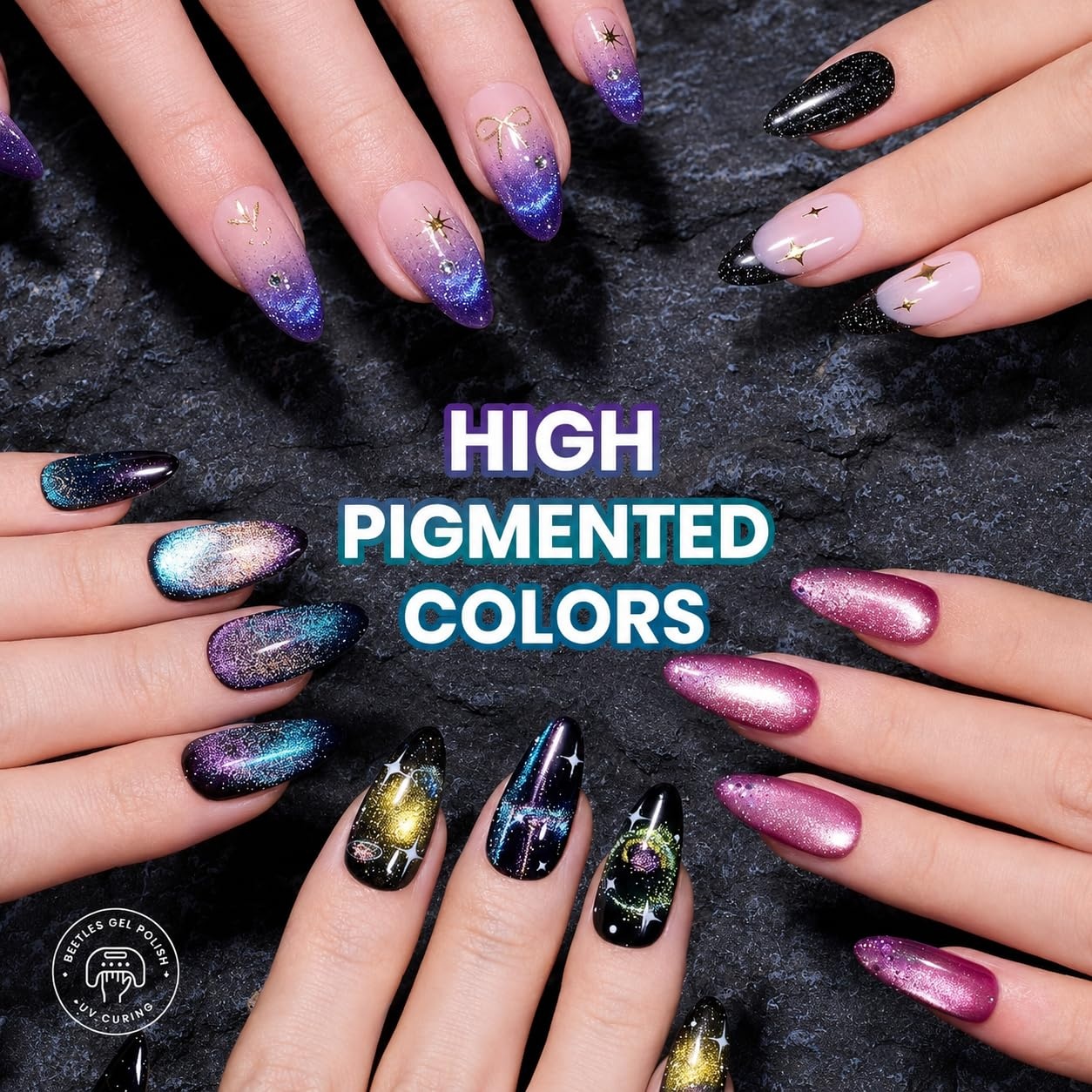 image:imageBeetles Gel Polish Set 39Pcs Red Burgundy Blue Green Nude Pink Purple Gel Nail Polish with Base Top Coat for Manicure Lovers DIY at Home UV LED Needed Gift for Women Enchanted JewelryStellar Mirage