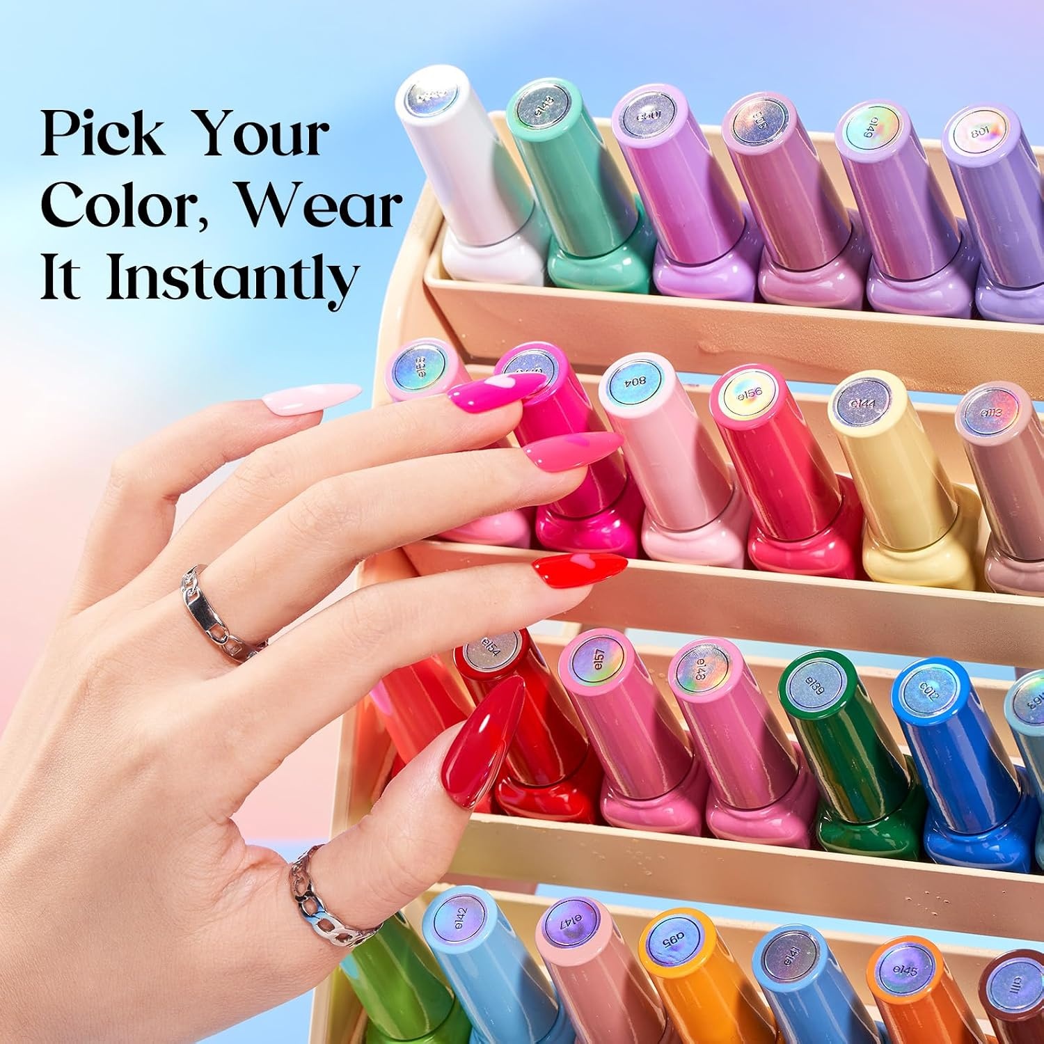 image:imageBeetles Gel Polish Set 39Pcs Red Burgundy Blue Green Nude Pink Purple Gel Nail Polish with Base Top Coat for Manicure Lovers DIY at Home UV LED Needed Gift for Women Enchanted JewelryColor Sonata
