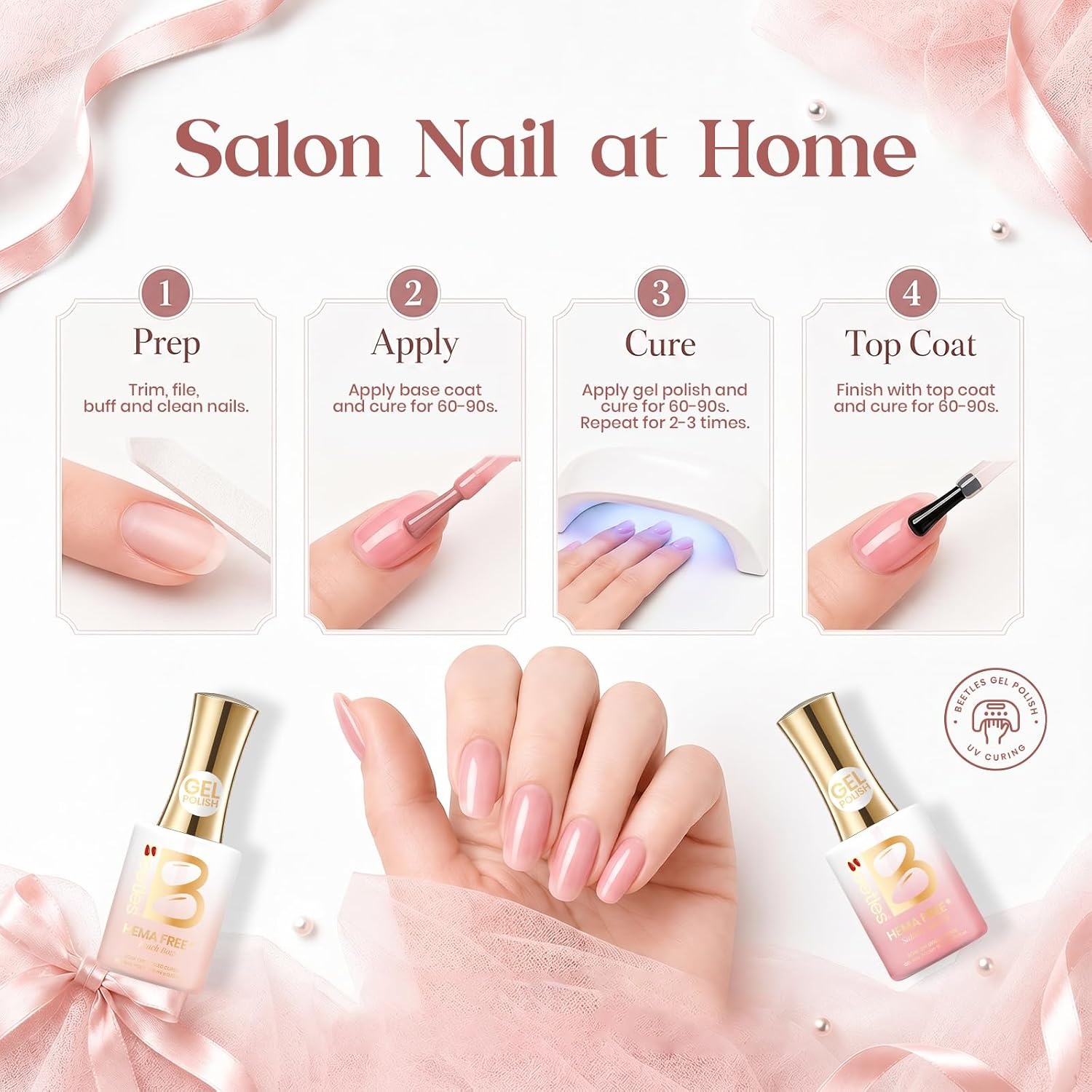 image:imageBeetles Gel Polish Set 39Pcs Red Burgundy Blue Green Nude Pink Purple Gel Nail Polish with Base Top Coat for Manicure Lovers DIY at Home UV LED Needed Gift for Women Enchanted JewelryDreamy Ballet