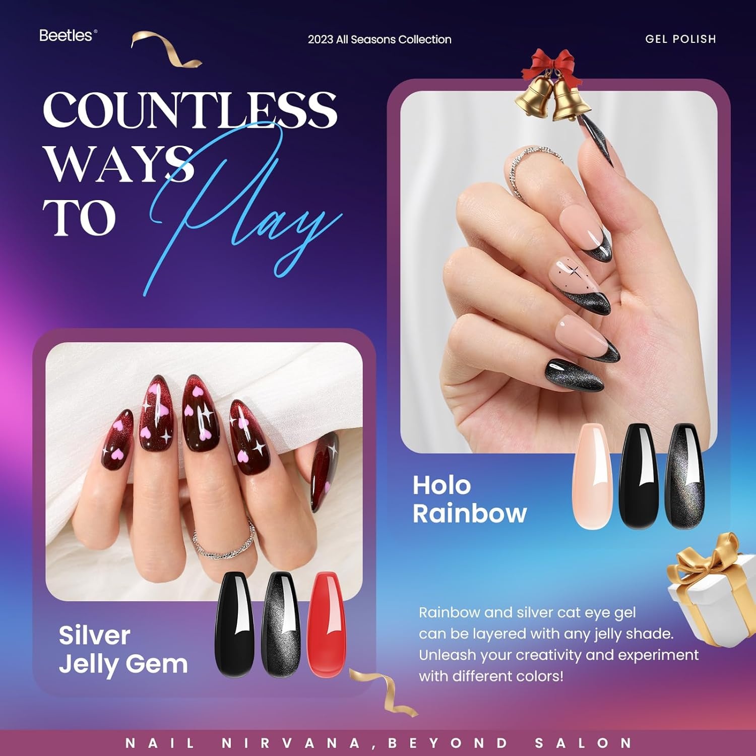 image:imageBeetles Gel Polish Set 39Pcs Red Burgundy Blue Green Nude Pink Purple Gel Nail Polish with Base Top Coat for Manicure Lovers DIY at Home UV LED Needed Gift for Women Enchanted JewelryTreasure Box