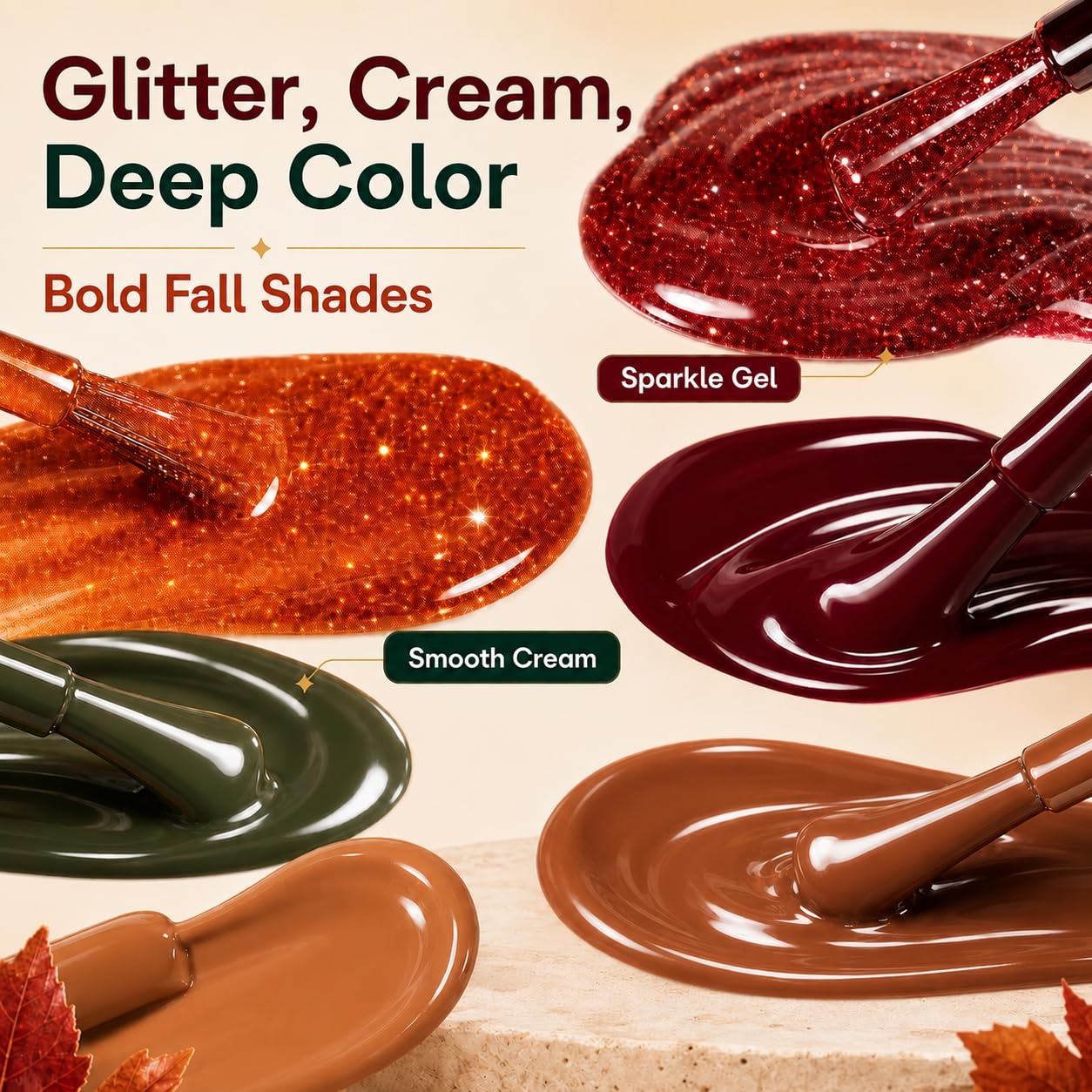 image:imageBeetles Gel Polish Set 39Pcs Red Burgundy Blue Green Nude Pink Purple Gel Nail Polish with Base Top Coat for Manicure Lovers DIY at Home UV LED Needed Gift for Women Enchanted JewelryCozy Campfire