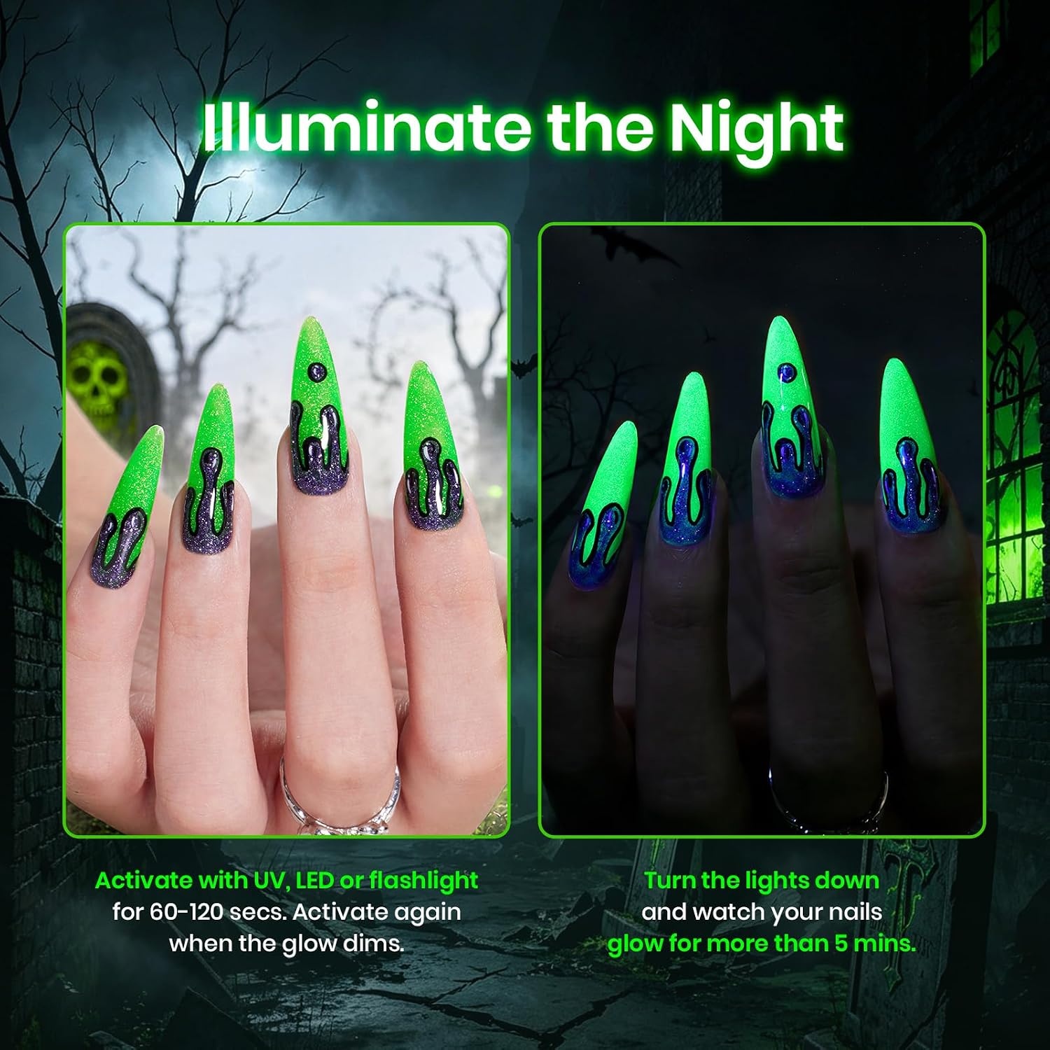 image:imageBeetles Pistachio Latte Cat Eye Gel Polish Brown Base Green Magnetic Glow 15ml Fall Brown Cat Eye Gel Green Magnetic Glass Shimmer Effect Soak Off UV Nail Polish for DIY Nail Art Salon ManicuresGreen Flame