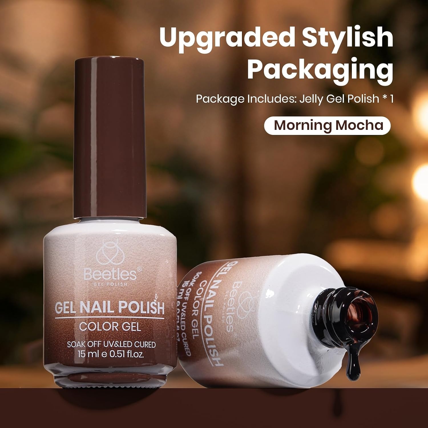 image:imageBeetles Pistachio Latte Cat Eye Gel Polish Brown Base Green Magnetic Glow 15ml Fall Brown Cat Eye Gel Green Magnetic Glass Shimmer Effect Soak Off UV Nail Polish for DIY Nail Art Salon ManicuresA Sheer Brown Morning Mocha