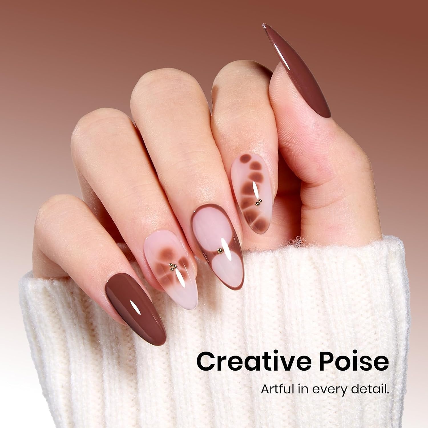 image:imageBeetles Pistachio Latte Cat Eye Gel Polish Brown Base Green Magnetic Glow 15ml Fall Brown Cat Eye Gel Green Magnetic Glass Shimmer Effect Soak Off UV Nail Polish for DIY Nail Art Salon ManicuresI Creme Brown Brown