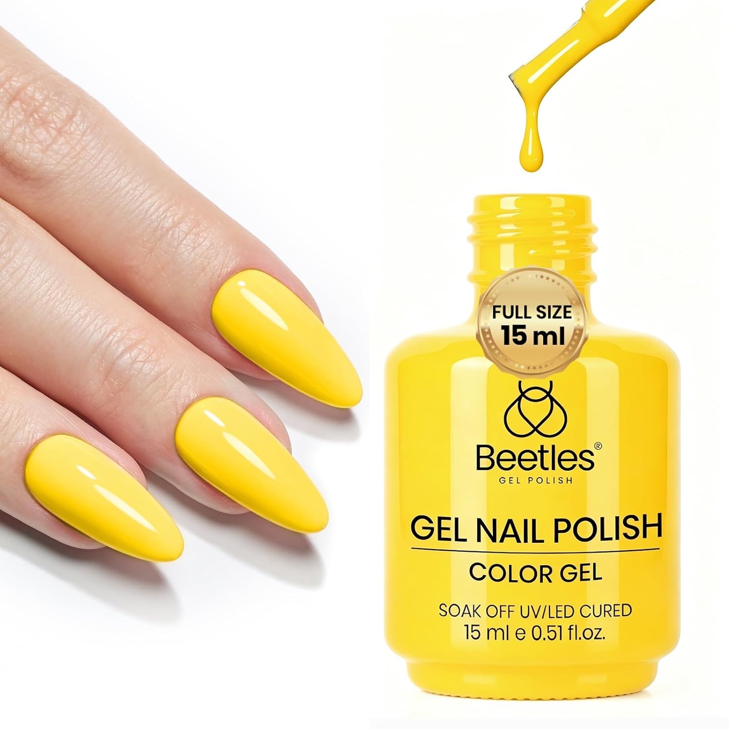 image:imageBeetles Pistachio Latte Cat Eye Gel Polish Brown Base Green Magnetic Glow 15ml Fall Brown Cat Eye Gel Green Magnetic Glass Shimmer Effect Soak Off UV Nail Polish for DIY Nail Art Salon ManicuresK Creme Yellow Mango Gelato