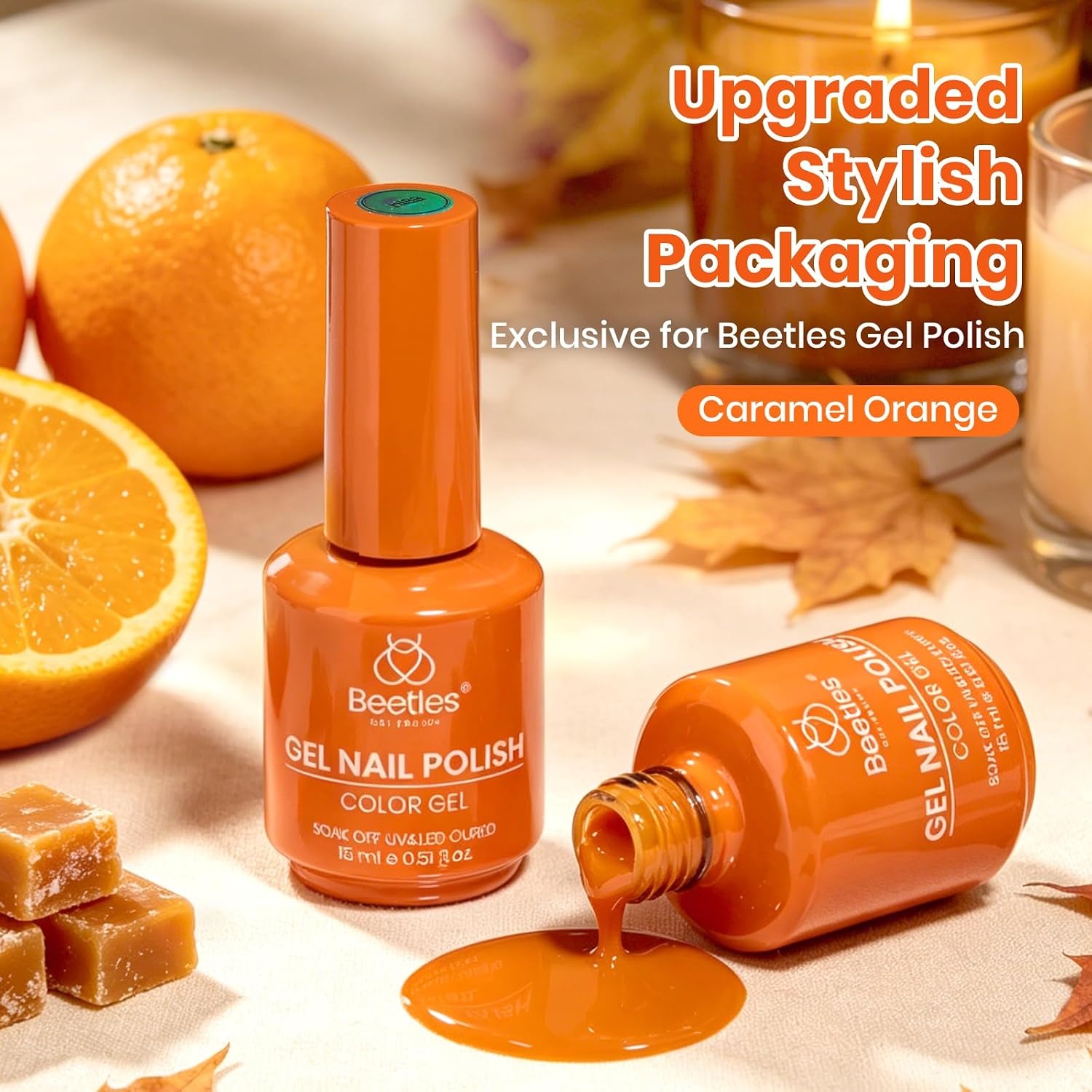 image:imageBeetles Pistachio Latte Cat Eye Gel Polish Brown Base Green Magnetic Glow 15ml Fall Brown Cat Eye Gel Green Magnetic Glass Shimmer Effect Soak Off UV Nail Polish for DIY Nail Art Salon ManicuresM Creme Orange Caramel Orange