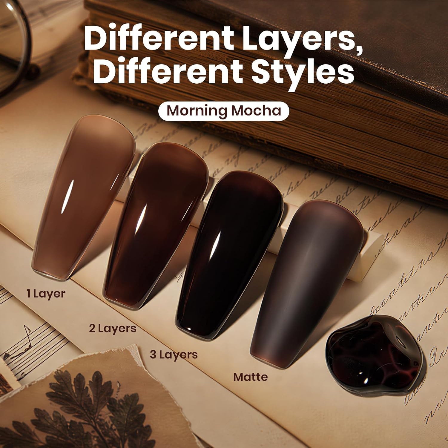 image:imageBeetles Pistachio Latte Cat Eye Gel Polish Brown Base Green Magnetic Glow 15ml Fall Brown Cat Eye Gel Green Magnetic Glass Shimmer Effect Soak Off UV Nail Polish for DIY Nail Art Salon ManicuresA Sheer Brown Morning Mocha