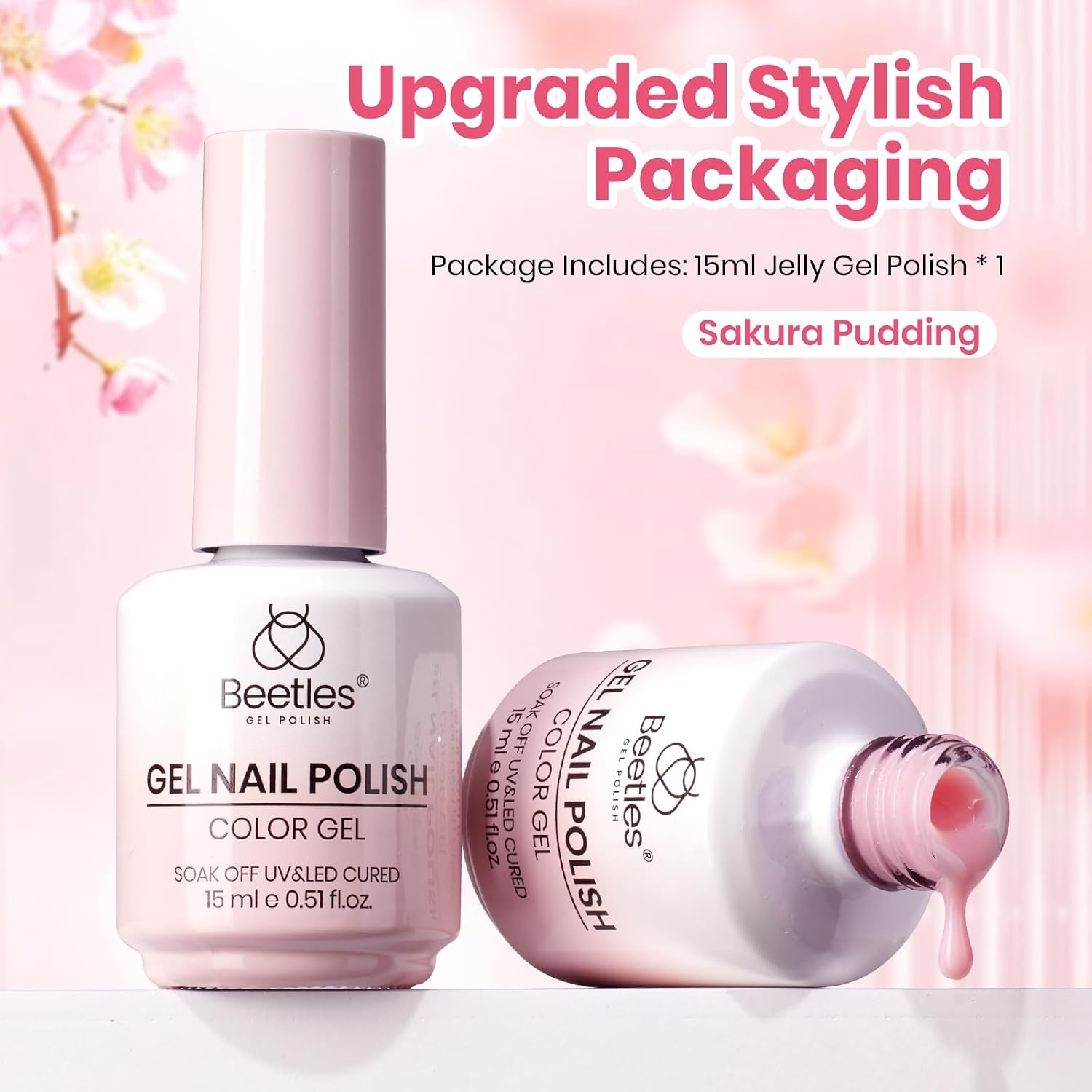 image:imageBeetles Pistachio Latte Cat Eye Gel Polish Brown Base Green Magnetic Glow 15ml Fall Brown Cat Eye Gel Green Magnetic Glass Shimmer Effect Soak Off UV Nail Polish for DIY Nail Art Salon ManicuresA Sheer Pink Sakura Pudding