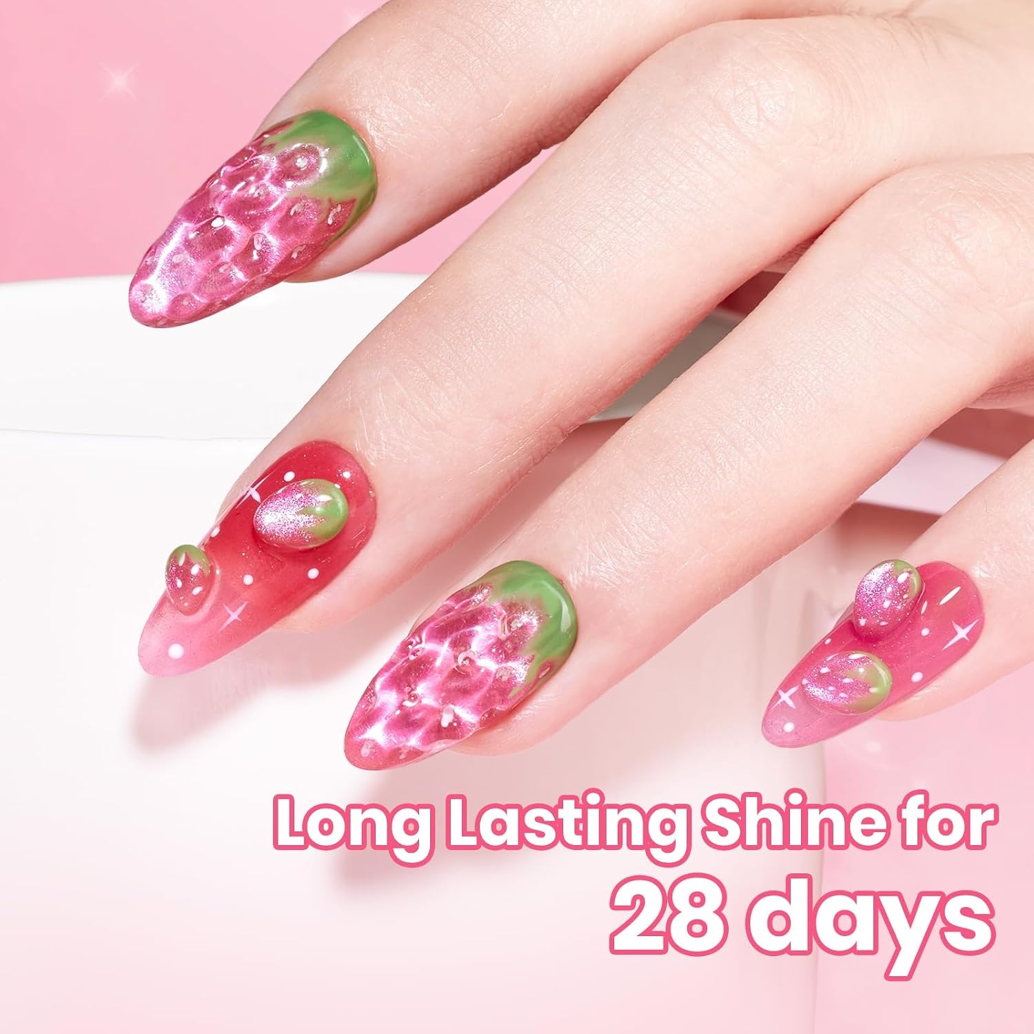 image:imageBeetles Pistachio Latte Cat Eye Gel Polish Brown Base Green Magnetic Glow 15ml Fall Brown Cat Eye Gel Green Magnetic Glass Shimmer Effect Soak Off UV Nail Polish for DIY Nail Art Salon ManicuresB Glassy Pink Apple Sweet Gleam