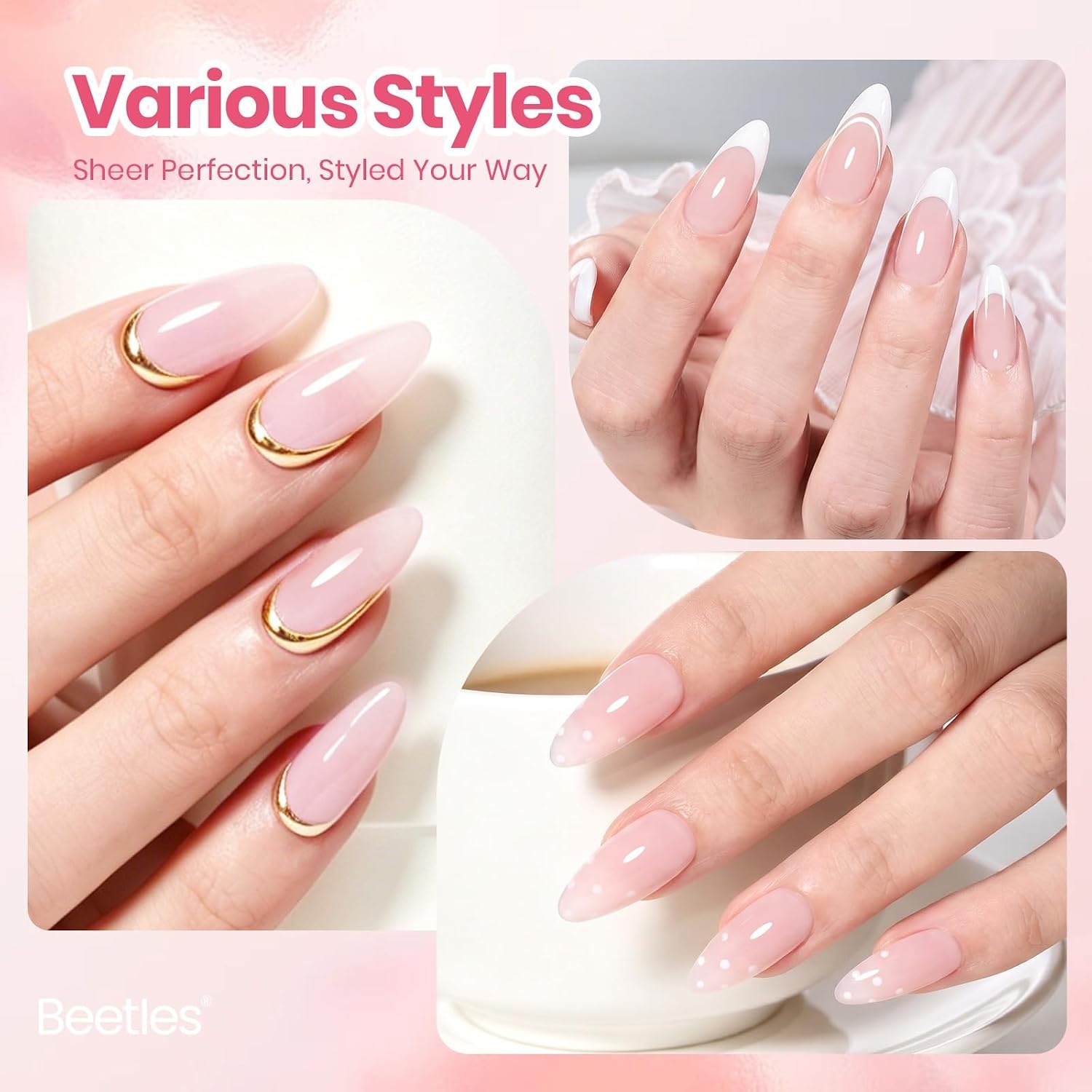 image:imageBeetles Pistachio Latte Cat Eye Gel Polish Brown Base Green Magnetic Glow 15ml Fall Brown Cat Eye Gel Green Magnetic Glass Shimmer Effect Soak Off UV Nail Polish for DIY Nail Art Salon ManicuresA Sheer Pink Sakura Pudding