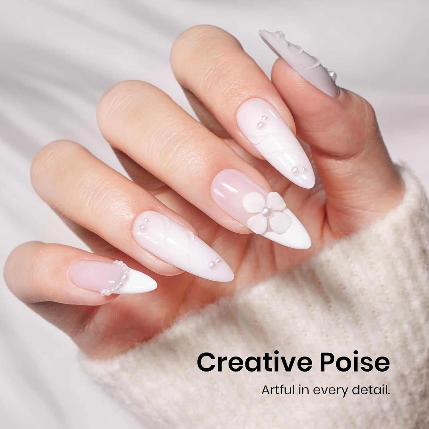 image:imageBeetles Pistachio Latte Cat Eye Gel Polish Brown Base Green Magnetic Glow 15ml Fall Brown Cat Eye Gel Green Magnetic Glass Shimmer Effect Soak Off UV Nail Polish for DIY Nail Art Salon ManicuresA Creme White 15ML Snowdrop White Color