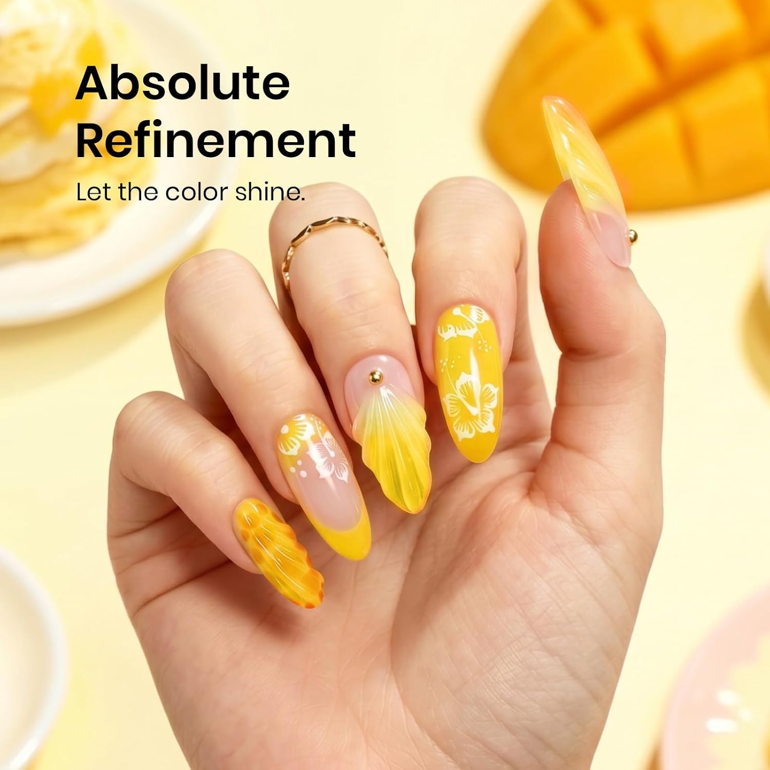 image:imageBeetles Pistachio Latte Cat Eye Gel Polish Brown Base Green Magnetic Glow 15ml Fall Brown Cat Eye Gel Green Magnetic Glass Shimmer Effect Soak Off UV Nail Polish for DIY Nail Art Salon ManicuresK Creme Yellow Mango Gelato