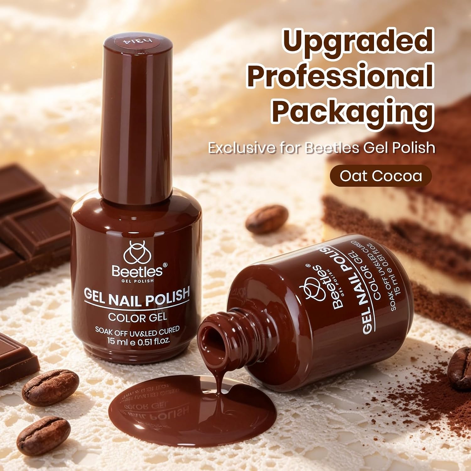 image:imageBeetles Pistachio Latte Cat Eye Gel Polish Brown Base Green Magnetic Glow 15ml Fall Brown Cat Eye Gel Green Magnetic Glass Shimmer Effect Soak Off UV Nail Polish for DIY Nail Art Salon ManicuresI Creme Brown Oat Cocoa