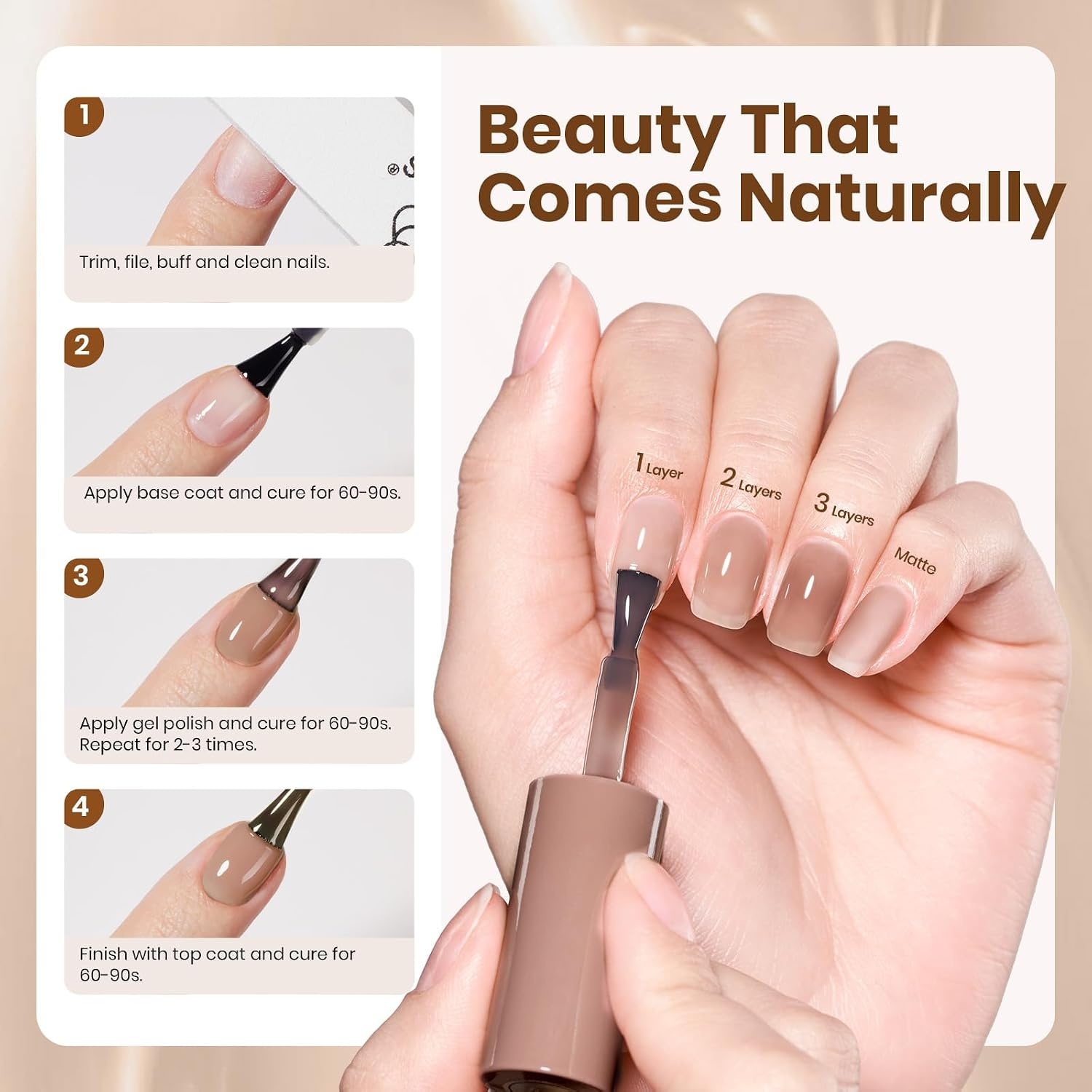 image:imageBeetles Pistachio Latte Cat Eye Gel Polish Brown Base Green Magnetic Glow 15ml Fall Brown Cat Eye Gel Green Magnetic Glass Shimmer Effect Soak Off UV Nail Polish for DIY Nail Art Salon ManicuresI Sheer Brown Soft Brew