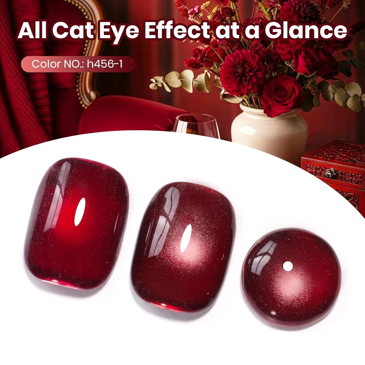 image:imageBeetles Pistachio Latte Cat Eye Gel Polish Brown Base Green Magnetic Glow 15ml Fall Brown Cat Eye Gel Green Magnetic Glass Shimmer Effect Soak Off UV Nail Polish for DIY Nail Art Salon ManicuresA Glassy Red WineStained Cherry