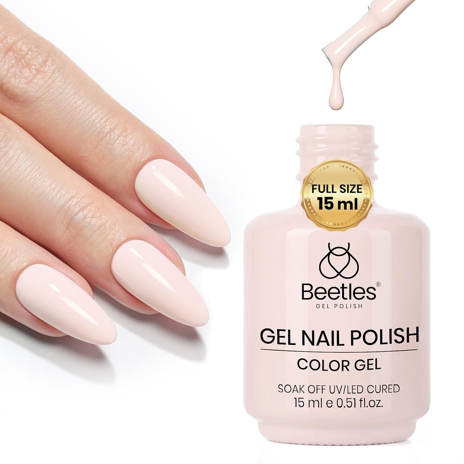 image:imageBeetles Pistachio Latte Cat Eye Gel Polish Brown Base Green Magnetic Glow 15ml Fall Brown Cat Eye Gel Green Magnetic Glass Shimmer Effect Soak Off UV Nail Polish for DIY Nail Art Salon ManicuresE Creme Nude Creamy Almond