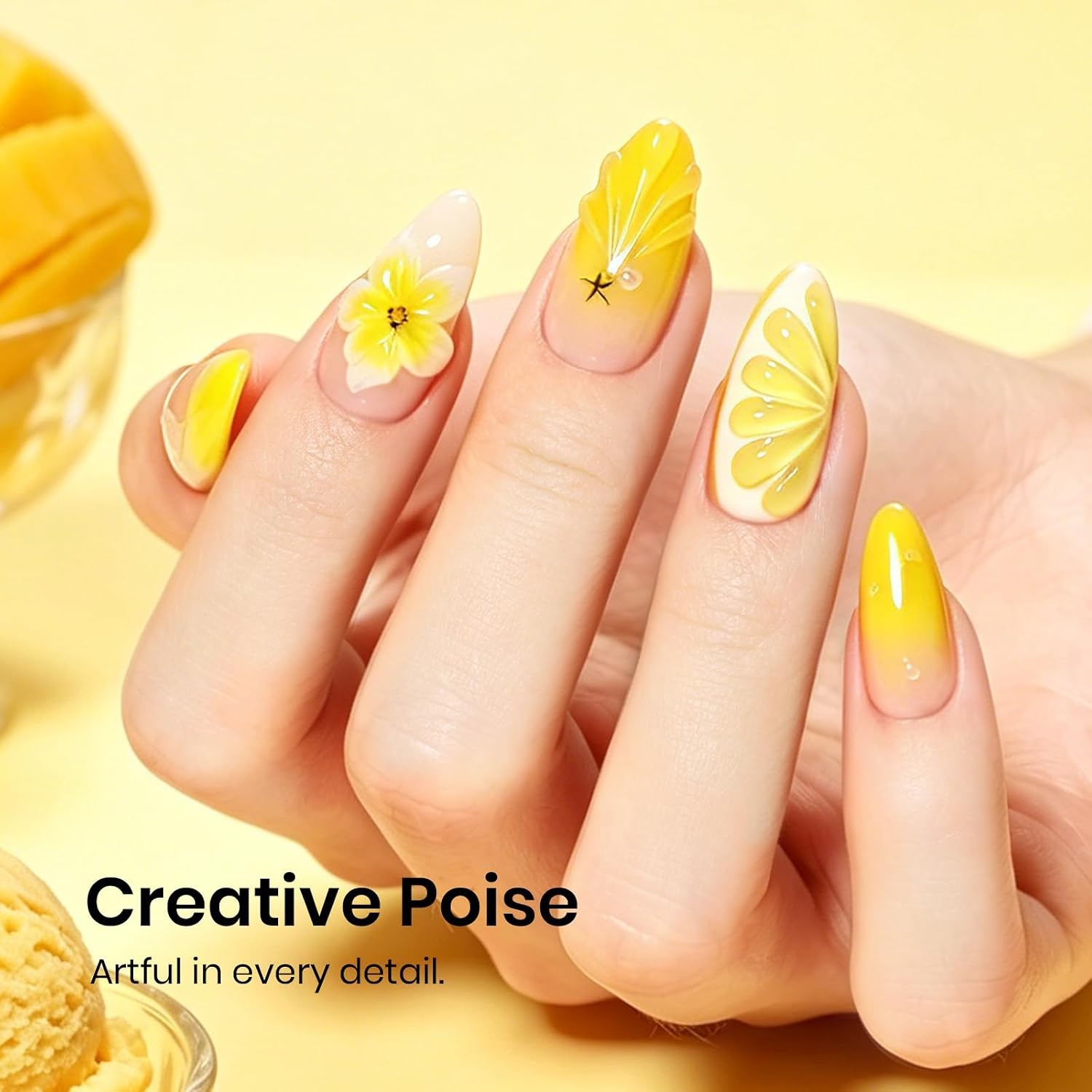 image:imageBeetles Pistachio Latte Cat Eye Gel Polish Brown Base Green Magnetic Glow 15ml Fall Brown Cat Eye Gel Green Magnetic Glass Shimmer Effect Soak Off UV Nail Polish for DIY Nail Art Salon ManicuresK Creme Yellow Mango Gelato
