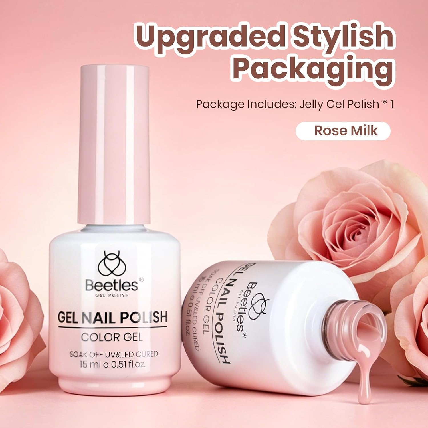 image:imageBeetles Pistachio Latte Cat Eye Gel Polish Brown Base Green Magnetic Glow 15ml Fall Brown Cat Eye Gel Green Magnetic Glass Shimmer Effect Soak Off UV Nail Polish for DIY Nail Art Salon ManicuresA Sheer Pink Rose Milk