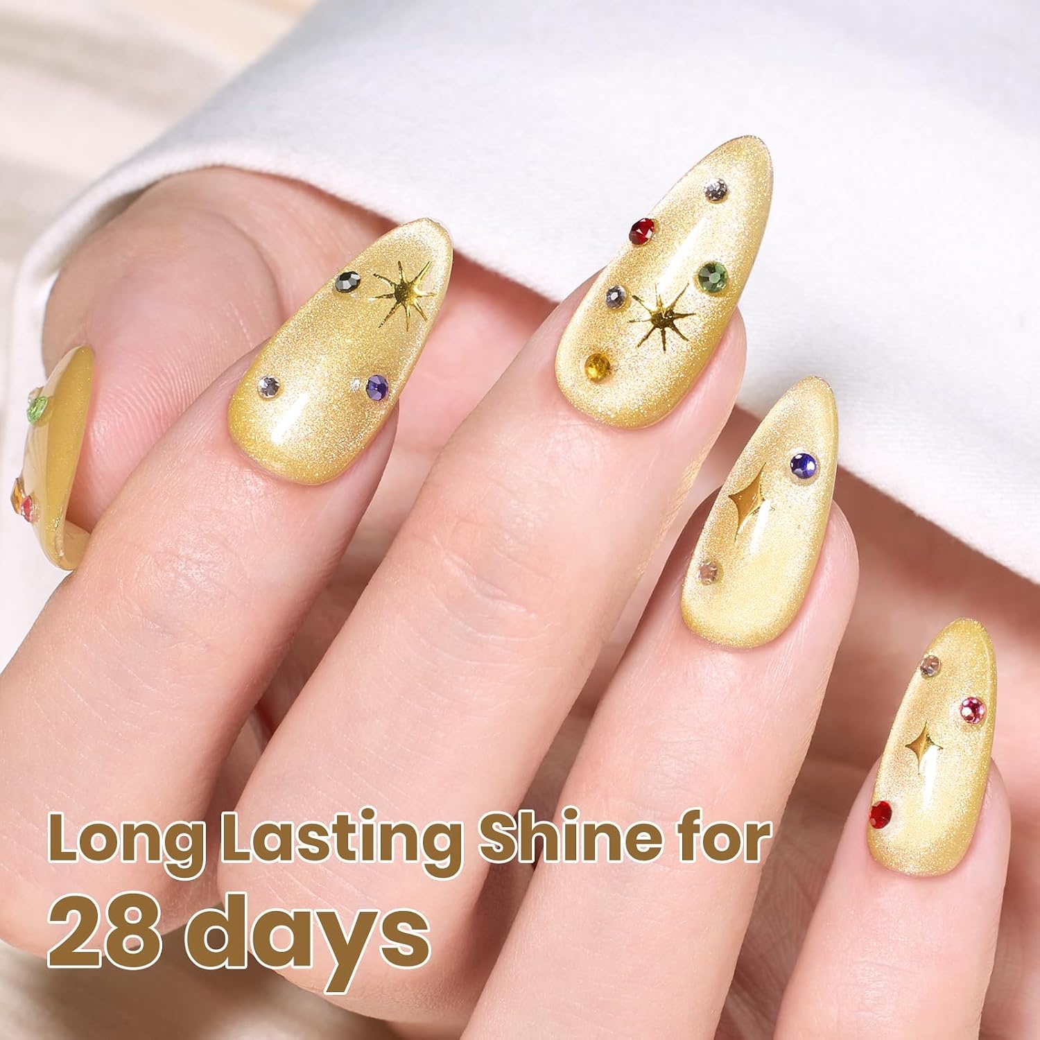 image:imageBeetles Pistachio Latte Cat Eye Gel Polish Brown Base Green Magnetic Glow 15ml Fall Brown Cat Eye Gel Green Magnetic Glass Shimmer Effect Soak Off UV Nail Polish for DIY Nail Art Salon ManicuresK Velvet Yellow Lemon Veil