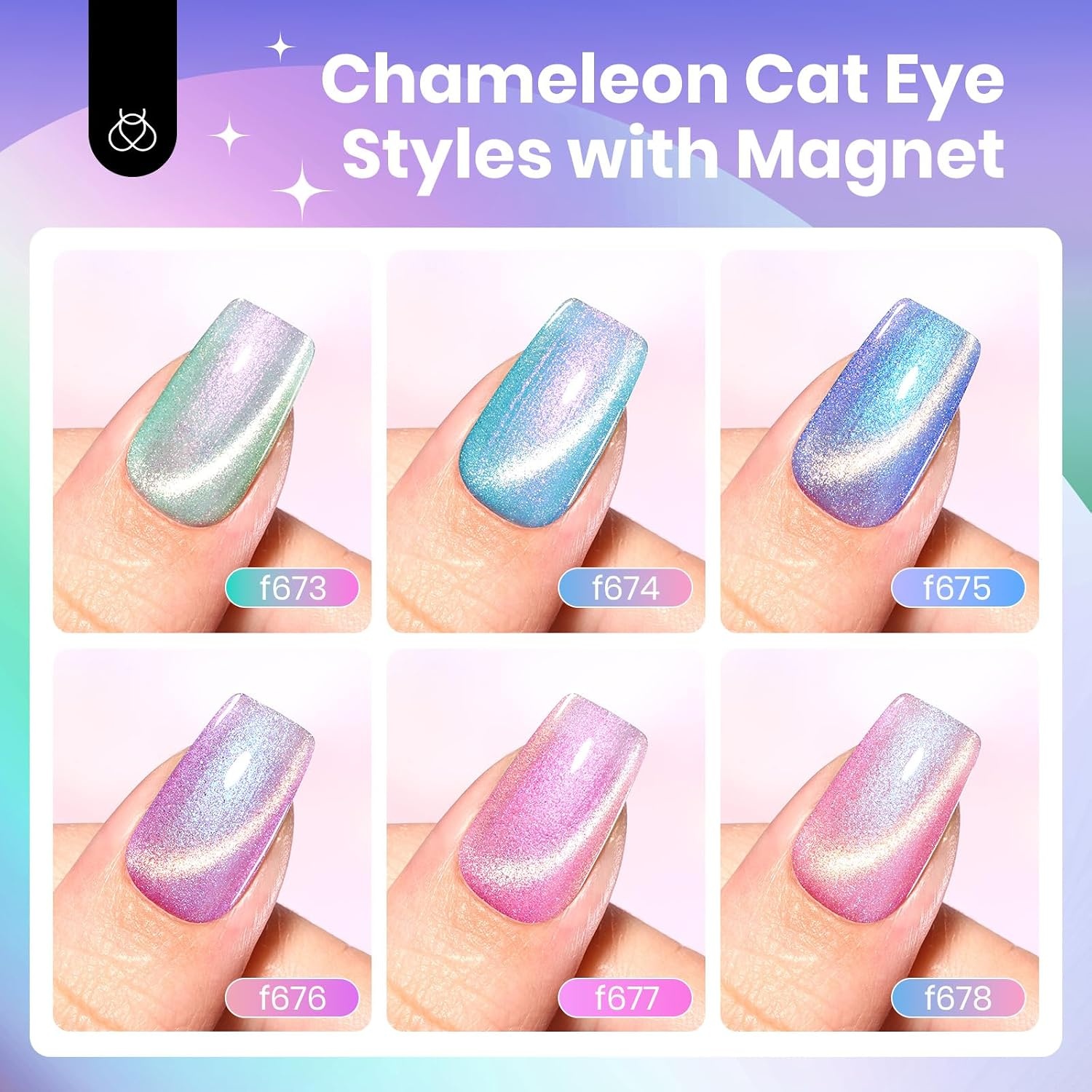 image:imageBeetles Purple Gel Nail Polish Set 6 Colors Nude Deep Purple Pink Glitter Gel Polish Confetti Collection Soak Off Uv Led Nail Art Manicure Kit Gifts for WomenD Glassy Prismatic Mirage
