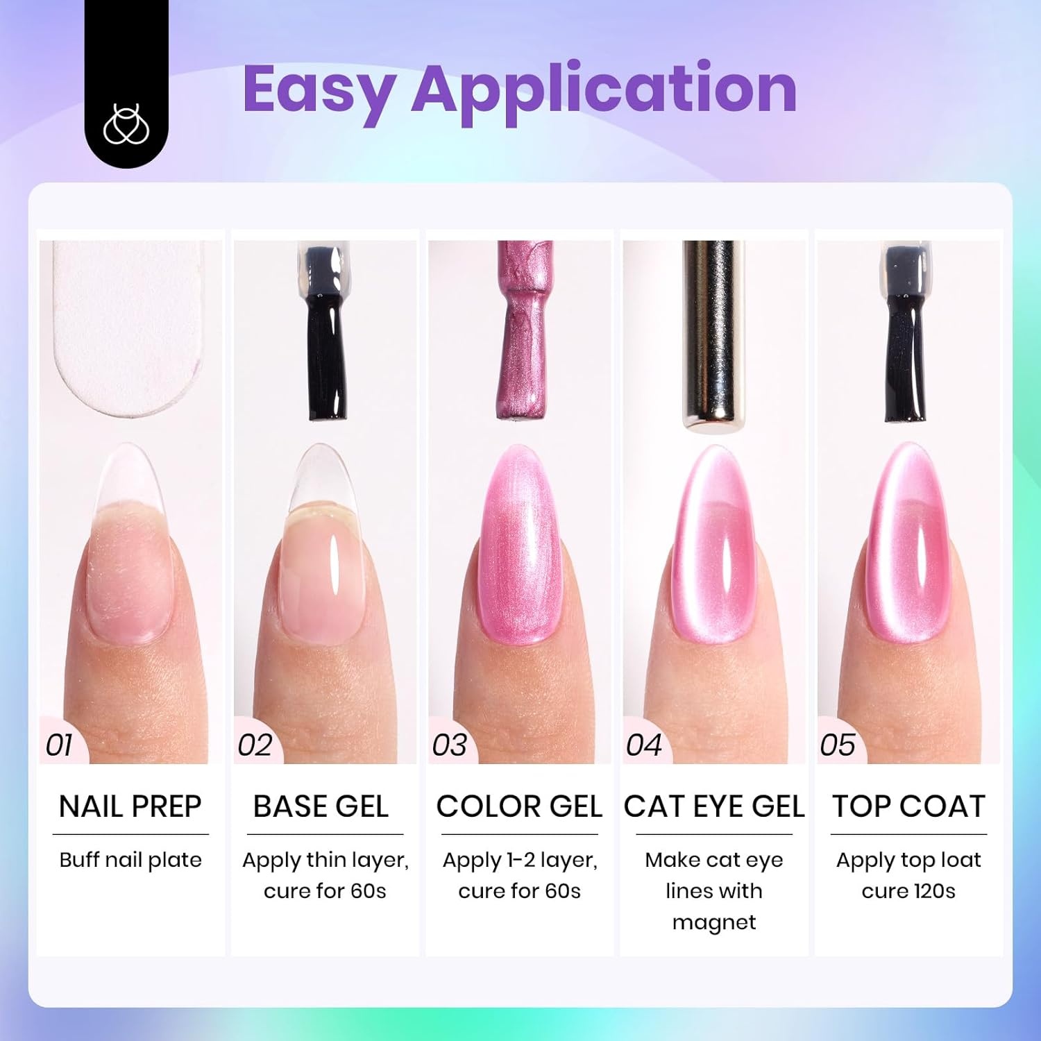 image:imageBeetles Purple Gel Nail Polish Set 6 Colors Nude Deep Purple Pink Glitter Gel Polish Confetti Collection Soak Off Uv Led Nail Art Manicure Kit Gifts for WomenD Glassy Prismatic Mirage