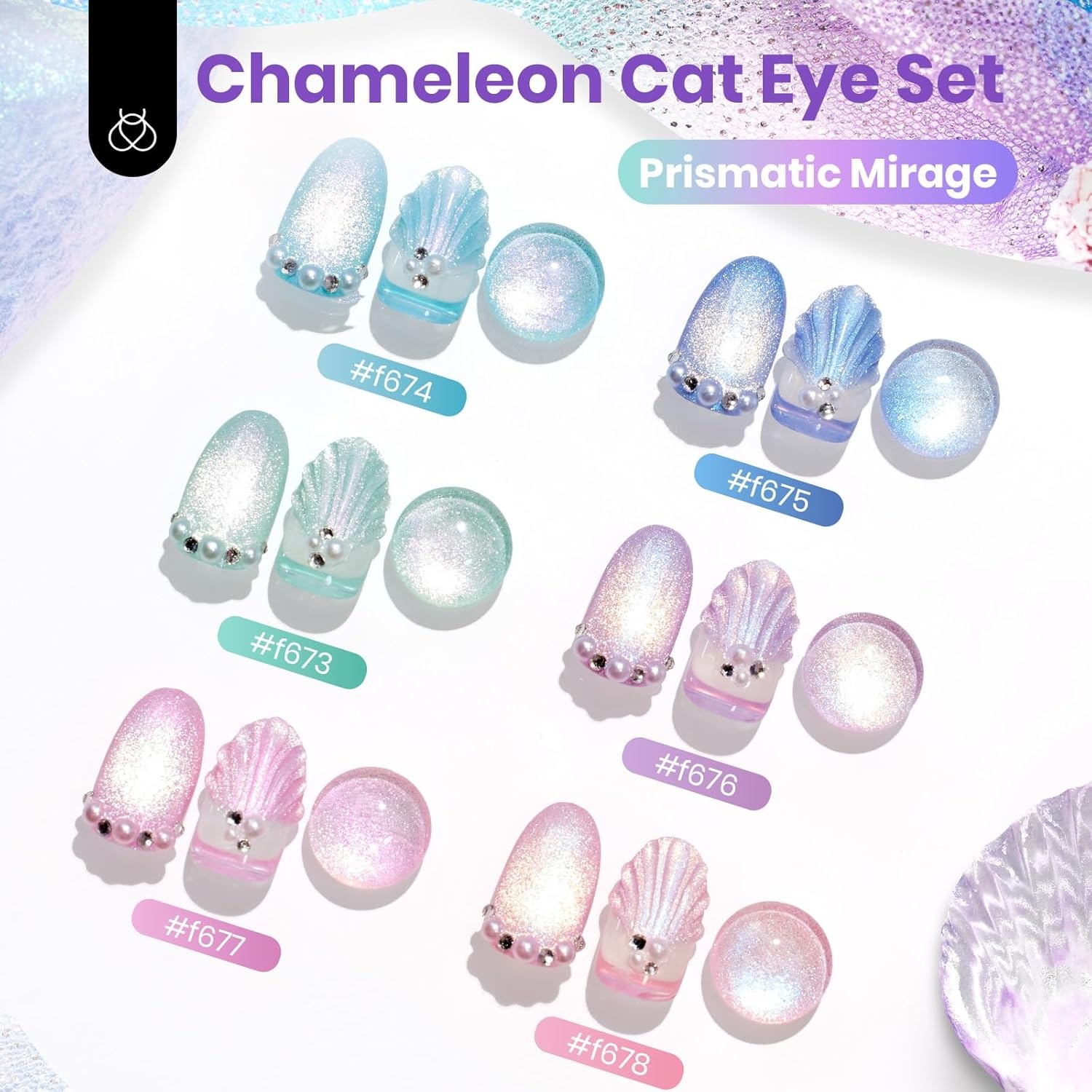image:imageBeetles Purple Gel Nail Polish Set 6 Colors Nude Deep Purple Pink Glitter Gel Polish Confetti Collection Soak Off Uv Led Nail Art Manicure Kit Gifts for WomenD Glassy Prismatic Mirage