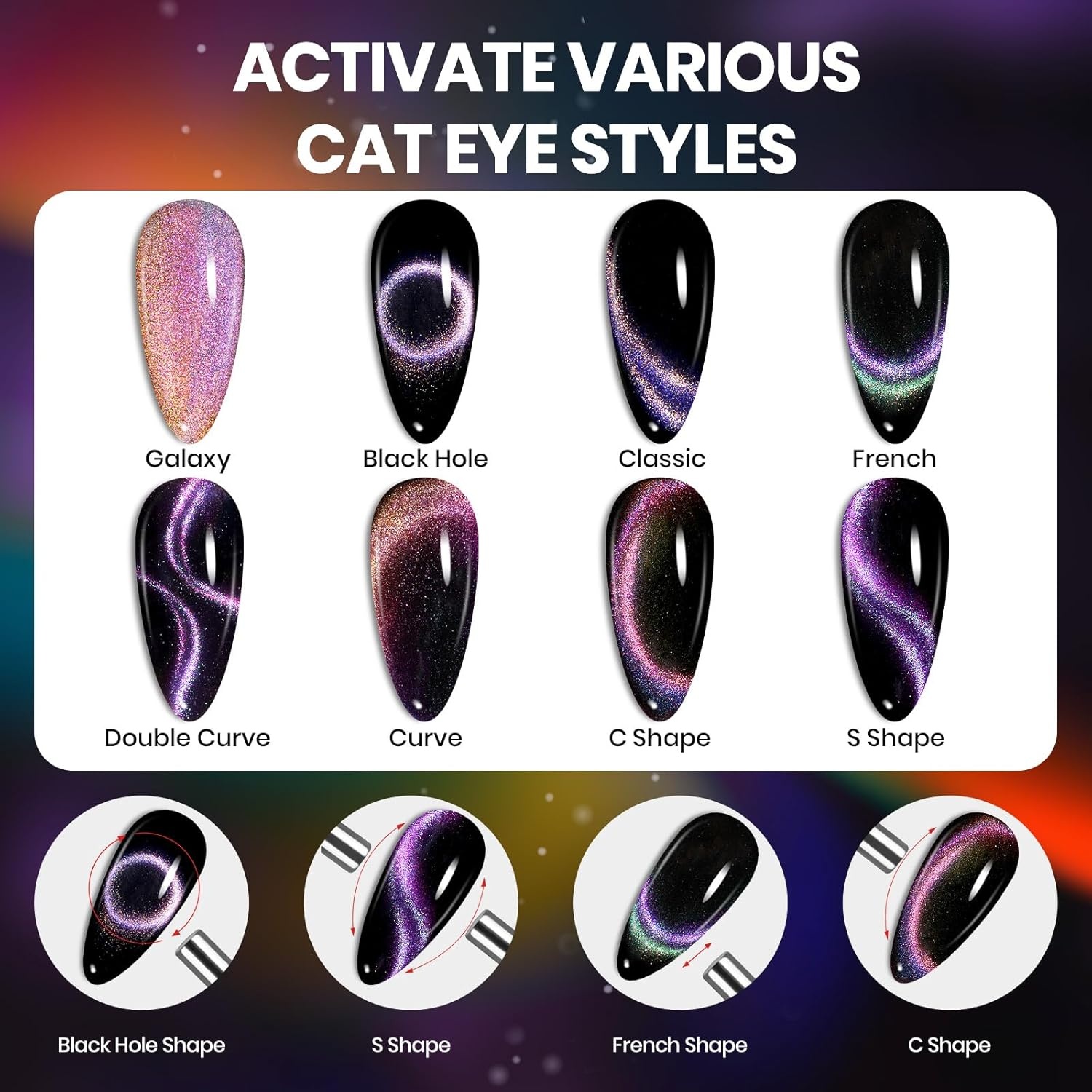 image:imageBeetles Purple Gel Nail Polish Set 6 Colors Nude Deep Purple Pink Glitter Gel Polish Confetti Collection Soak Off Uv Led Nail Art Manicure Kit Gifts for WomenA Glassy Enchanted Spectrum