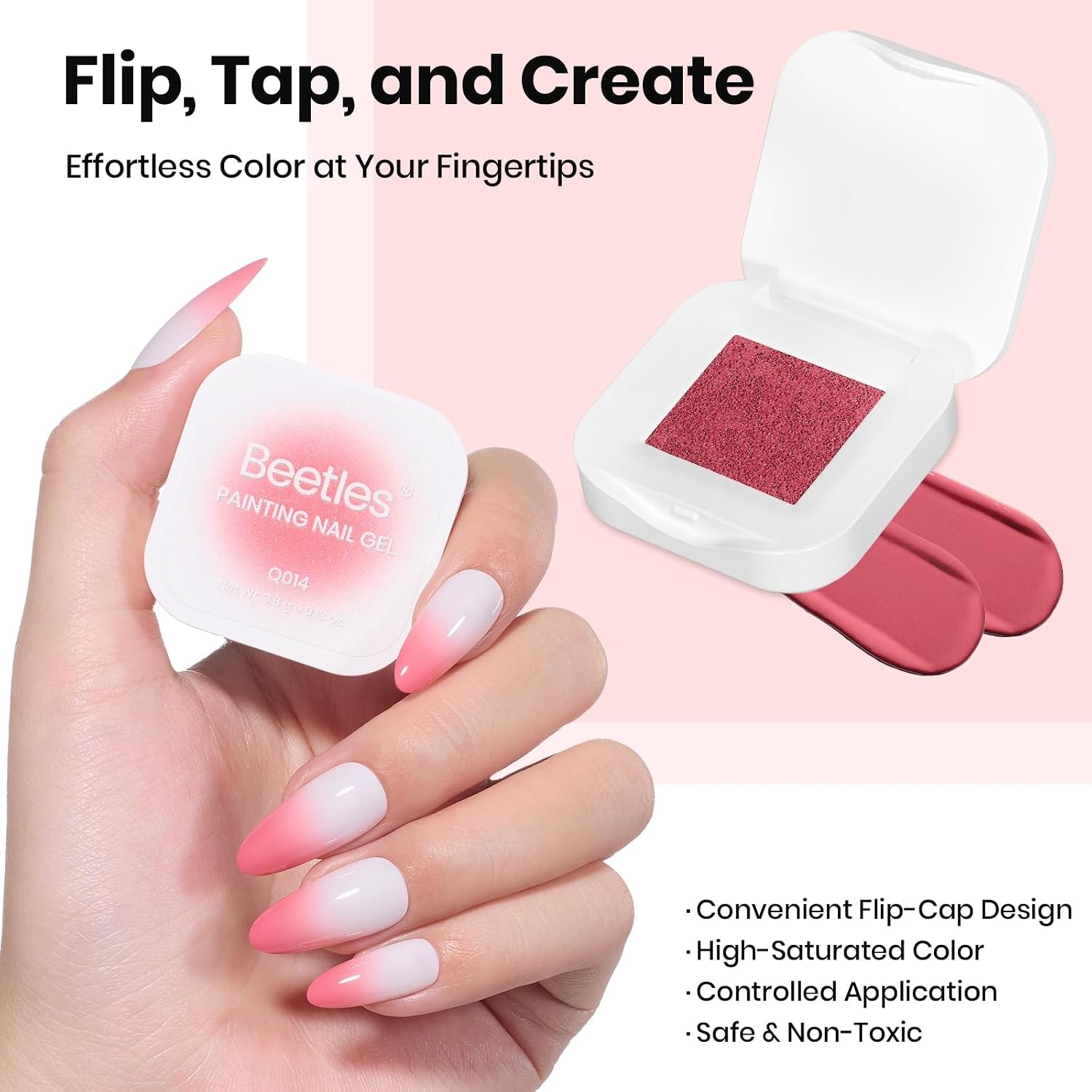 image:imageBeetles Purple Gel Nail Polish Set 6 Colors Nude Deep Purple Pink Glitter Gel Polish Confetti Collection Soak Off Uv Led Nail Art Manicure Kit Gifts for WomenWhite Nail Sponge Pink Pat Painting Gel