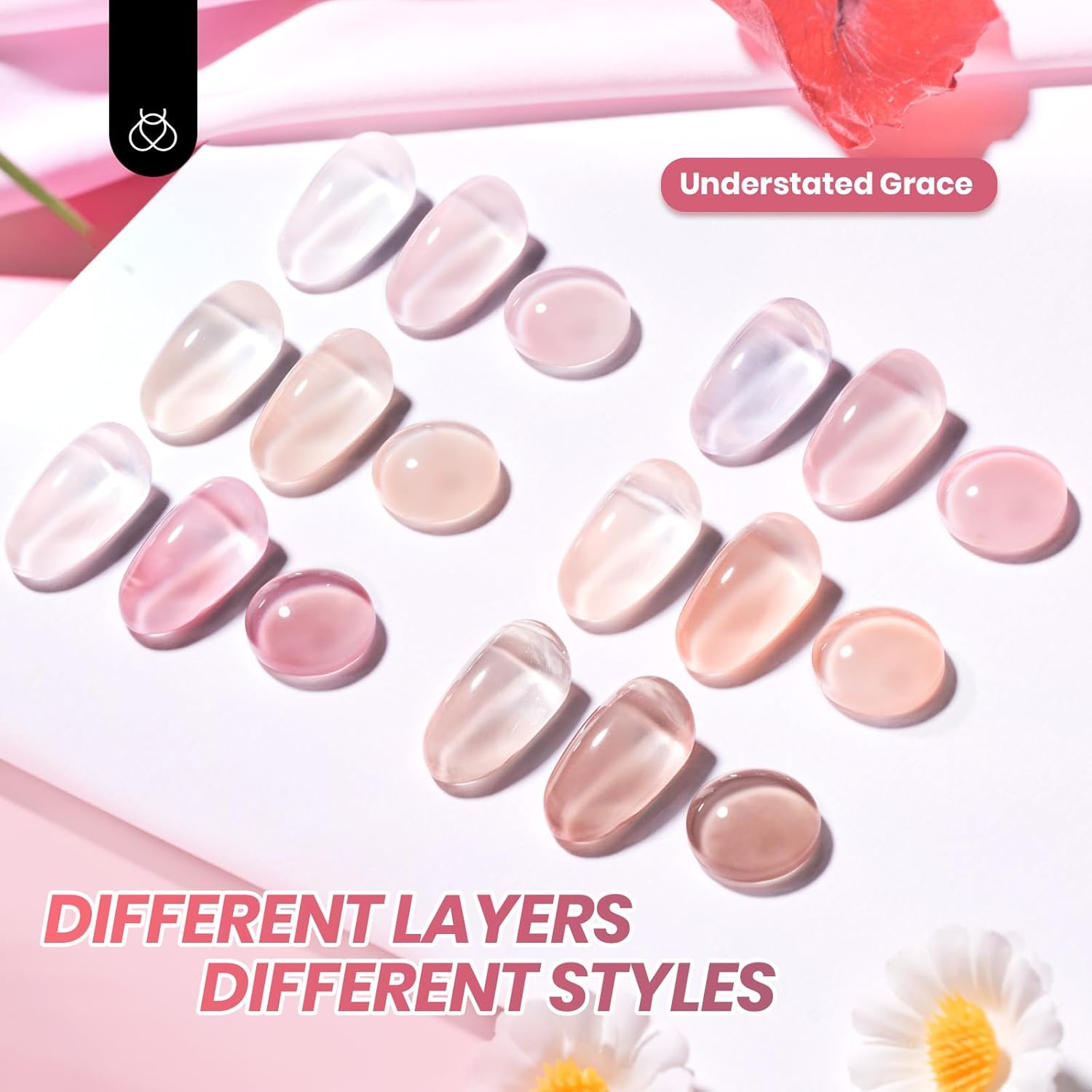 image:imageBeetles Purple Gel Nail Polish Set 6 Colors Nude Deep Purple Pink Glitter Gel Polish Confetti Collection Soak Off Uv Led Nail Art Manicure Kit Gifts for WomenA Sheer Understated Grace