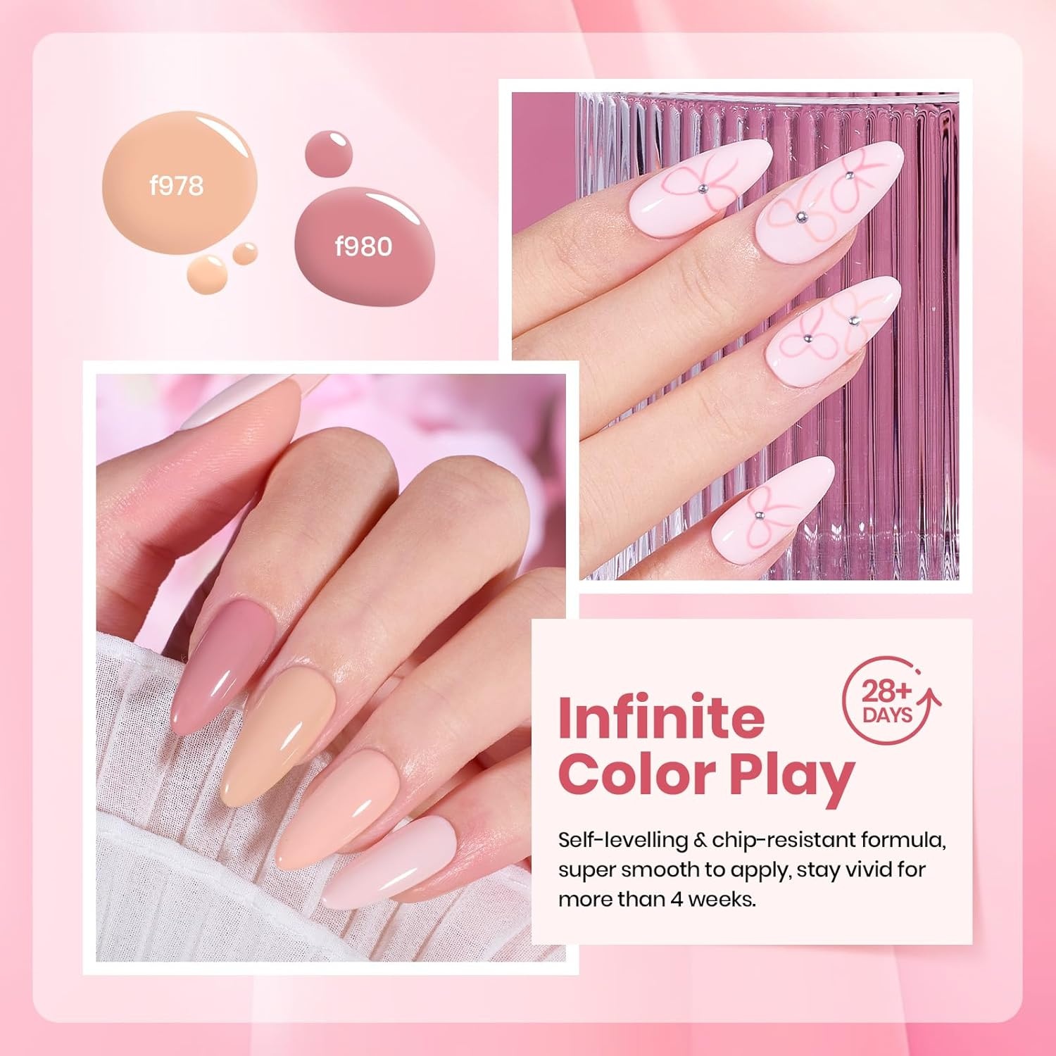 image:imageBeetles Purple Gel Nail Polish Set 6 Colors Nude Deep Purple Pink Glitter Gel Polish Confetti Collection Soak Off Uv Led Nail Art Manicure Kit Gifts for WomenA Creme Vanilla Cloud