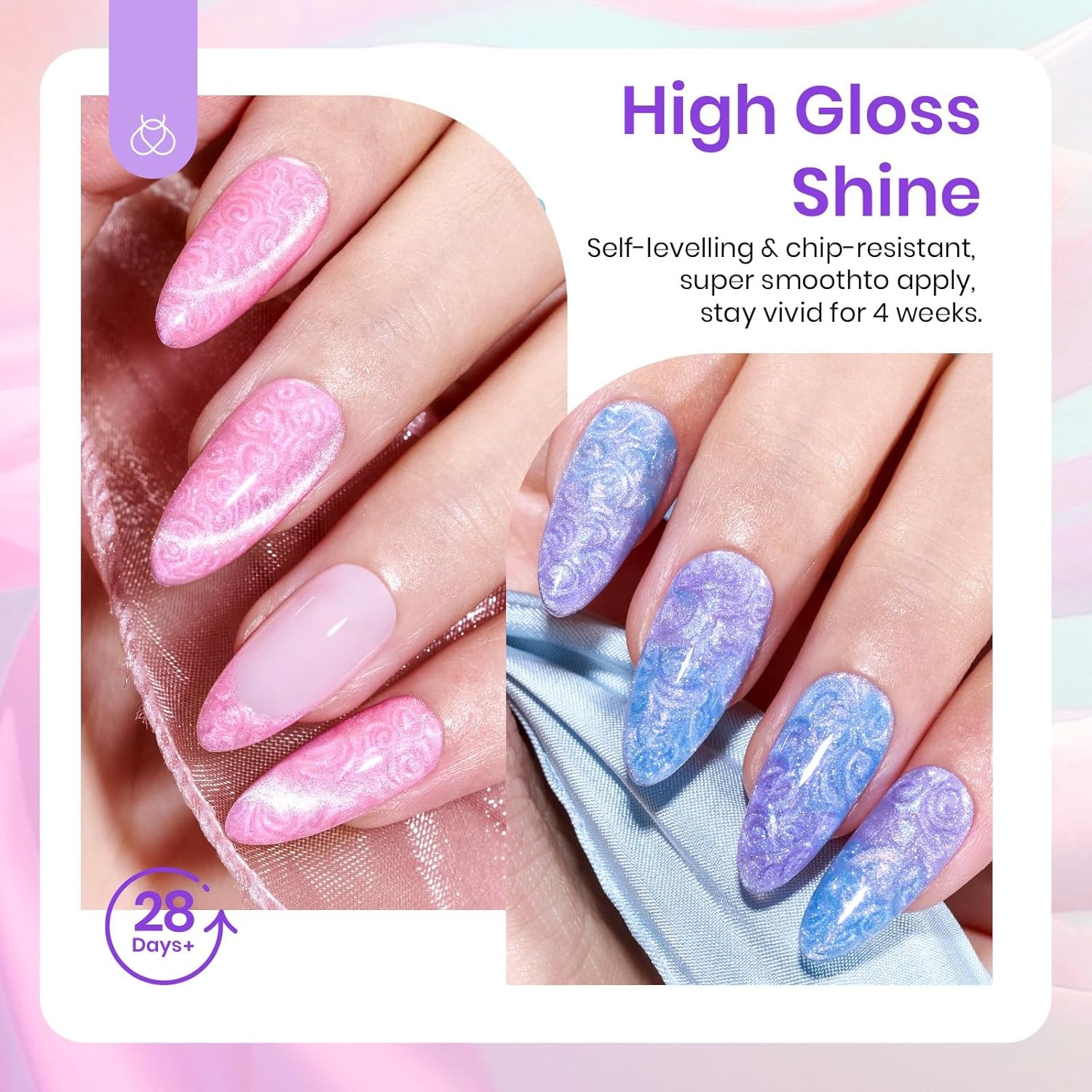 image:imageBeetles Purple Gel Nail Polish Set 6 Colors Nude Deep Purple Pink Glitter Gel Polish Confetti Collection Soak Off Uv Led Nail Art Manicure Kit Gifts for WomenD Pearl Whispering Waves