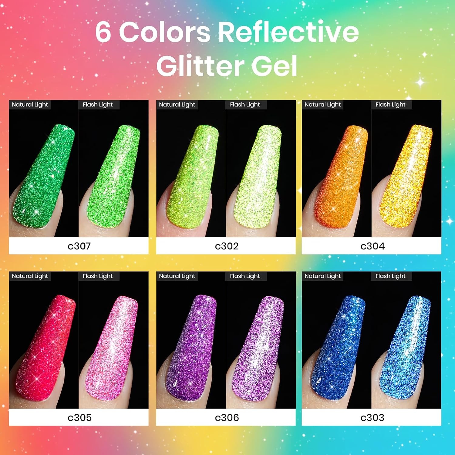 image:imageBeetles Purple Gel Nail Polish Set 6 Colors Nude Deep Purple Pink Glitter Gel Polish Confetti Collection Soak Off Uv Led Nail Art Manicure Kit Gifts for WomenD Flakie Neon Carnival