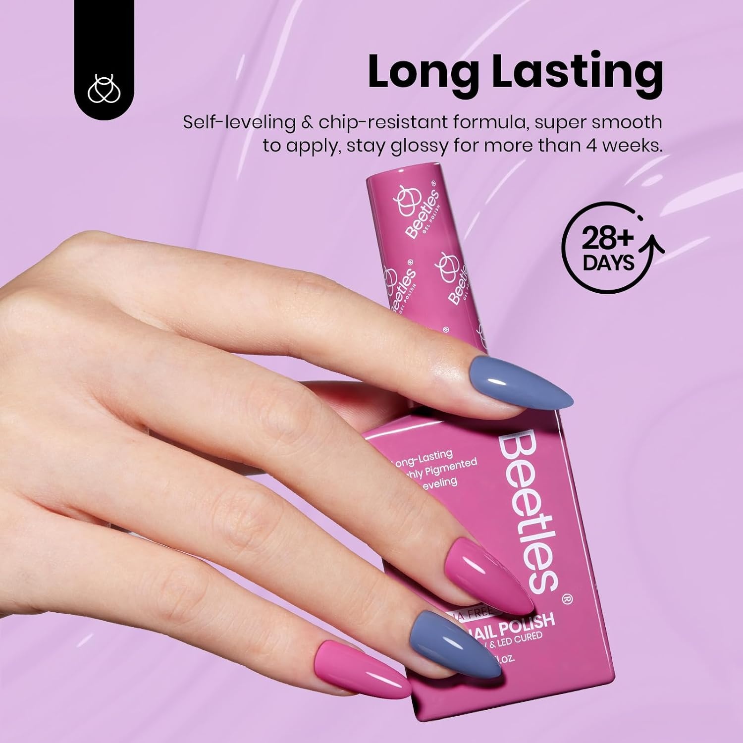 image:imageBeetles Purple Gel Nail Polish Set 6 Colors Nude Deep Purple Pink Glitter Gel Polish Confetti Collection Soak Off Uv Led Nail Art Manicure Kit Gifts for WomenA Creme Serene Afternoon